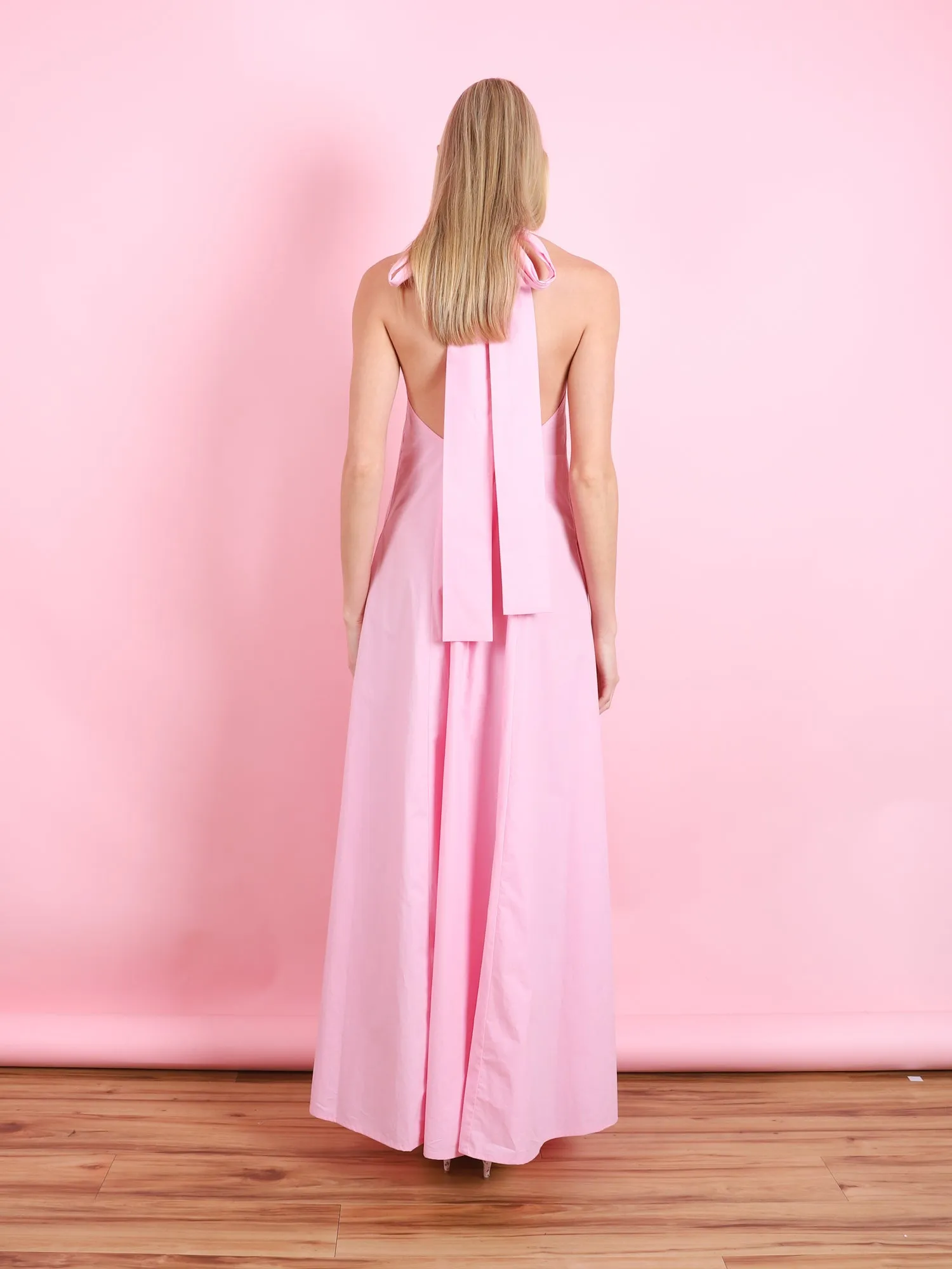 FAIRY FLOSS PINK HALTER DRESS