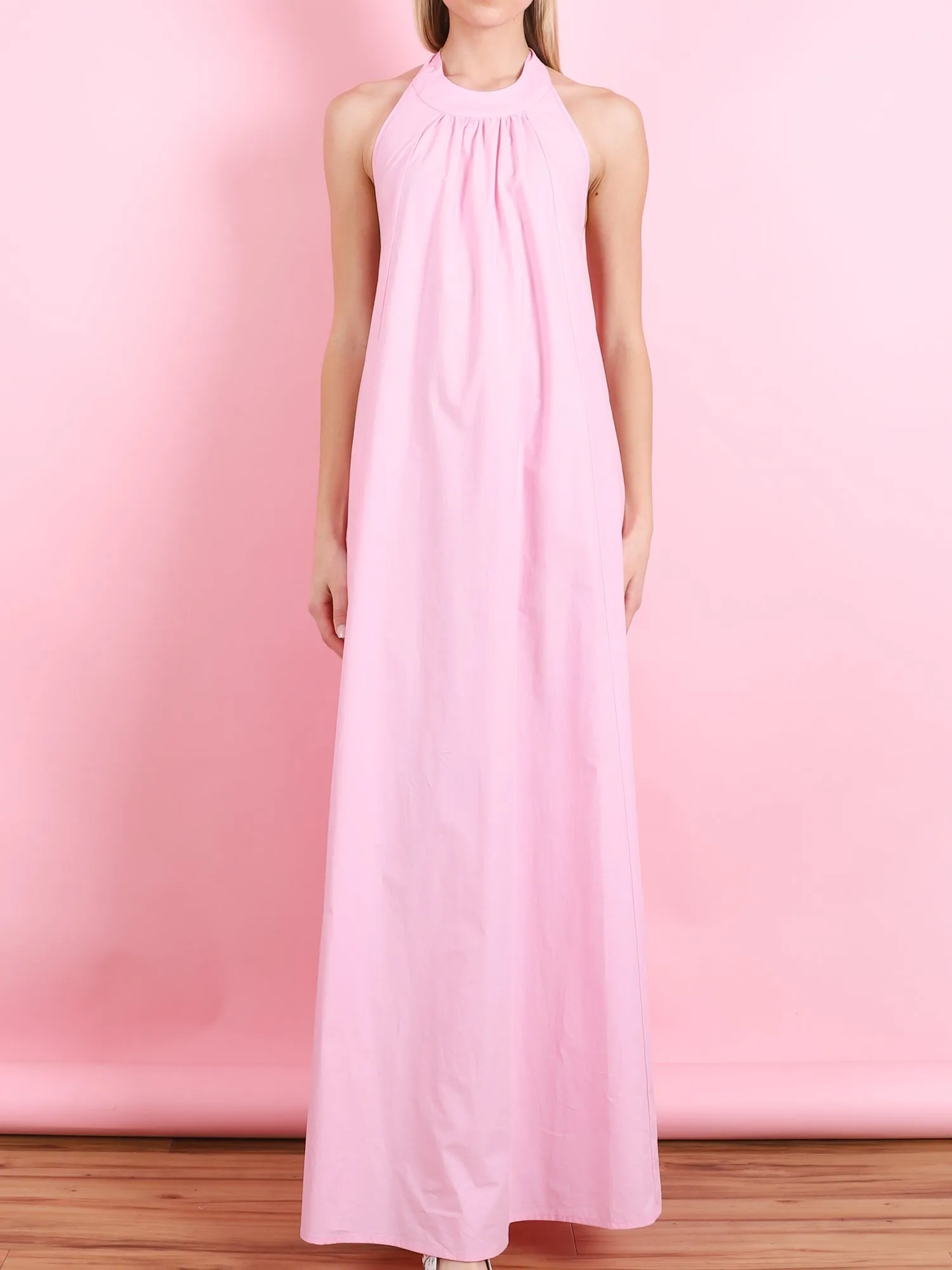 FAIRY FLOSS PINK HALTER DRESS