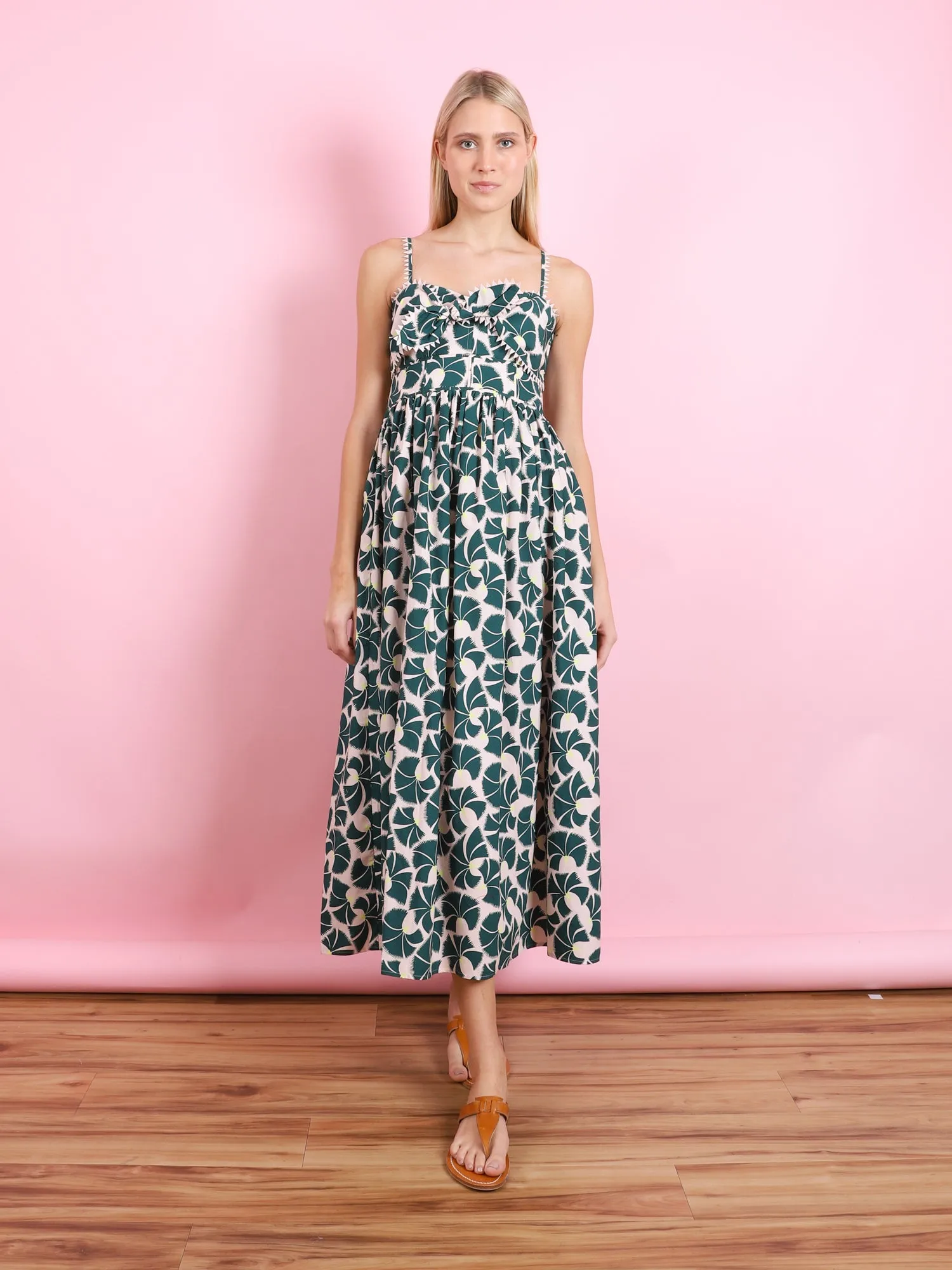 FAN FLOWER PRINT SUNDRESS