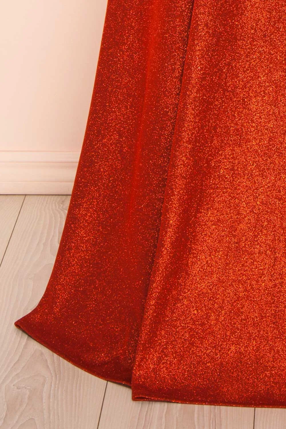 Fitzi Red | Sparkly Strapless Maxi Dress w/ Slit