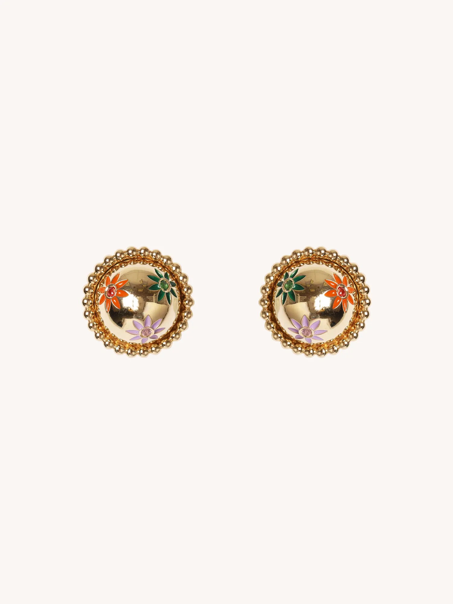 Flower Button Earrings