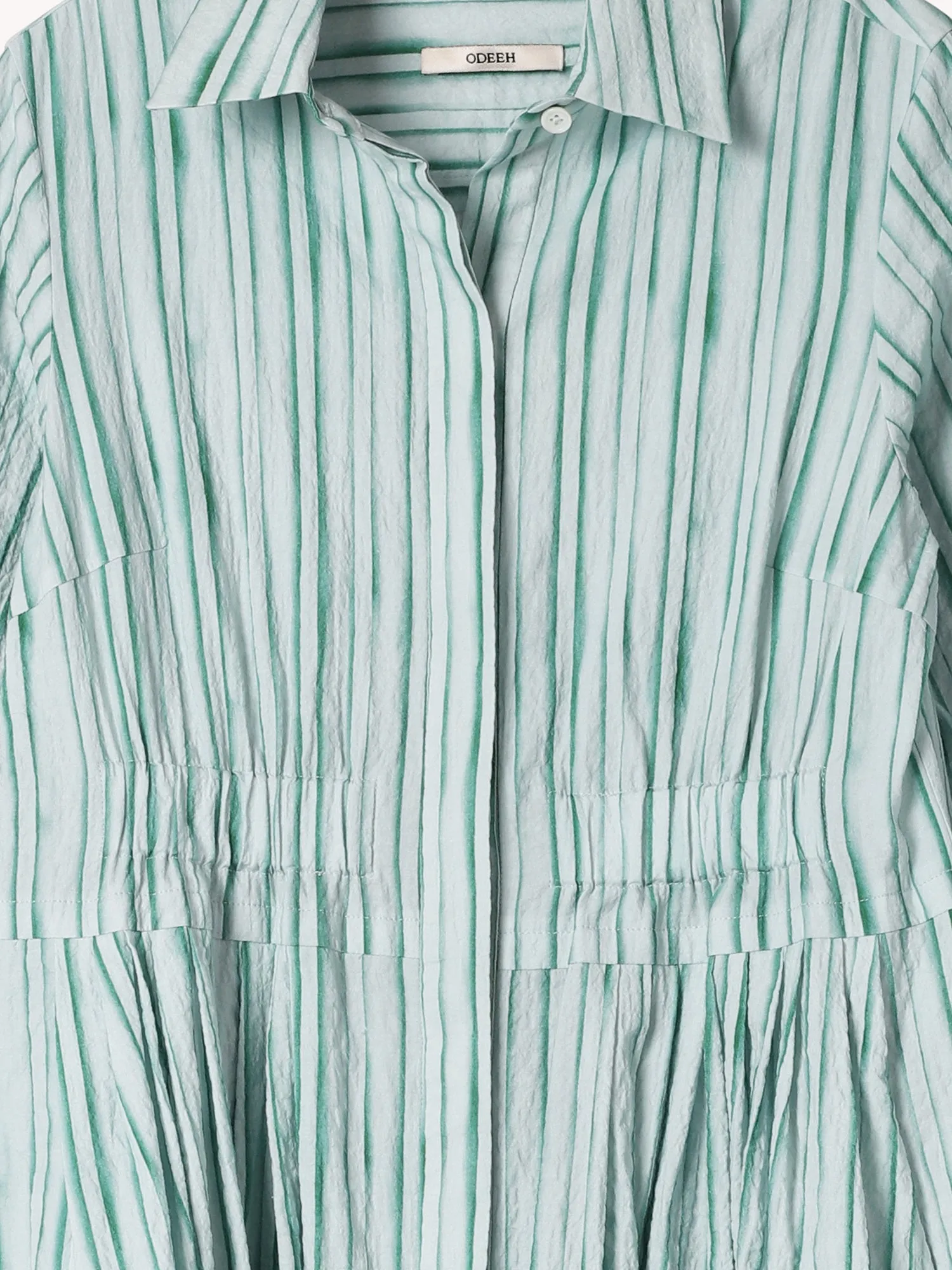 GREEN STRIPE LONG SLEEVED DRESS