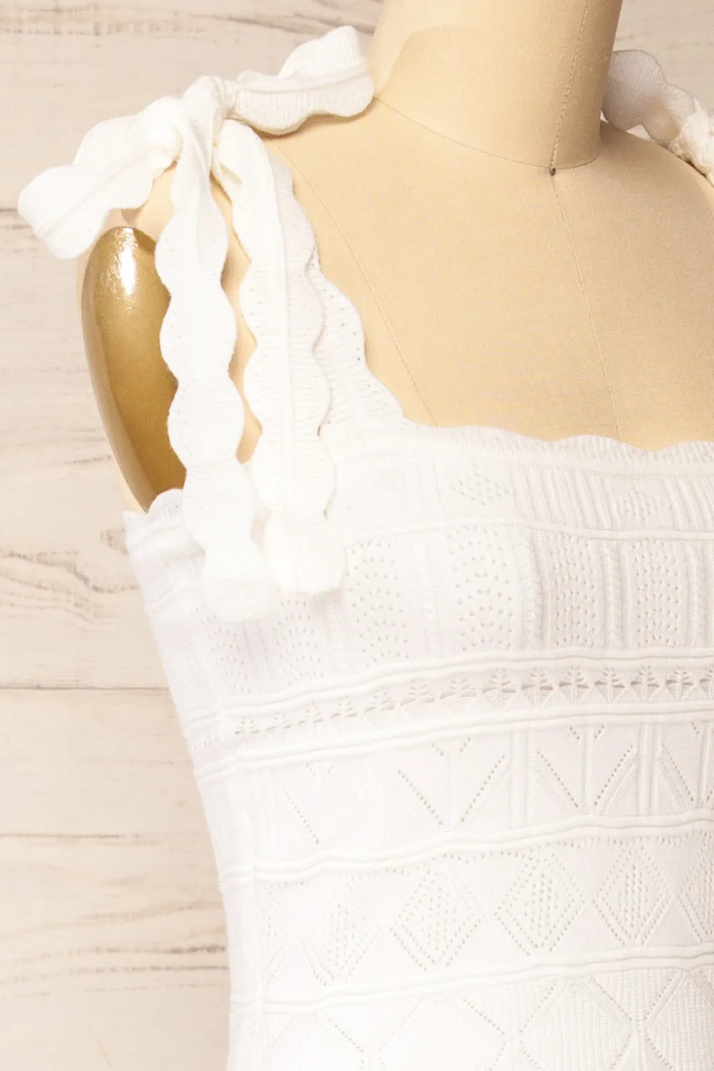 Hebi Ivory | Long Openwork Knit Dress