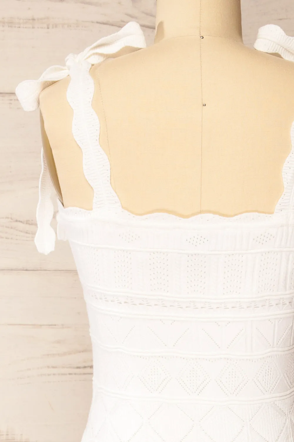 Hebi Ivory | Long Openwork Knit Dress