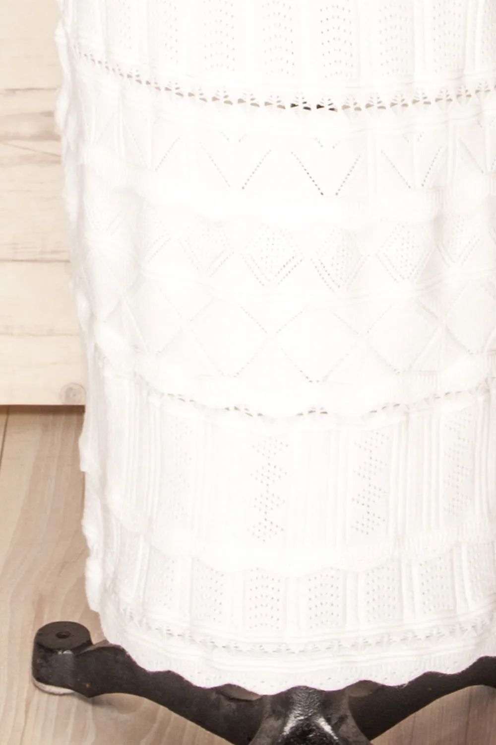 Hebi Ivory | Long Openwork Knit Dress