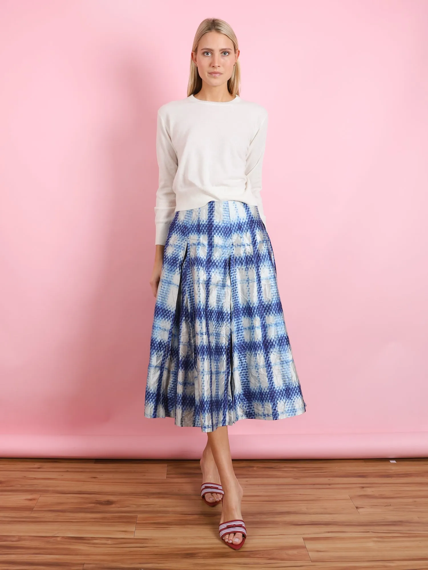 INDIGO PRINTED SKIRT