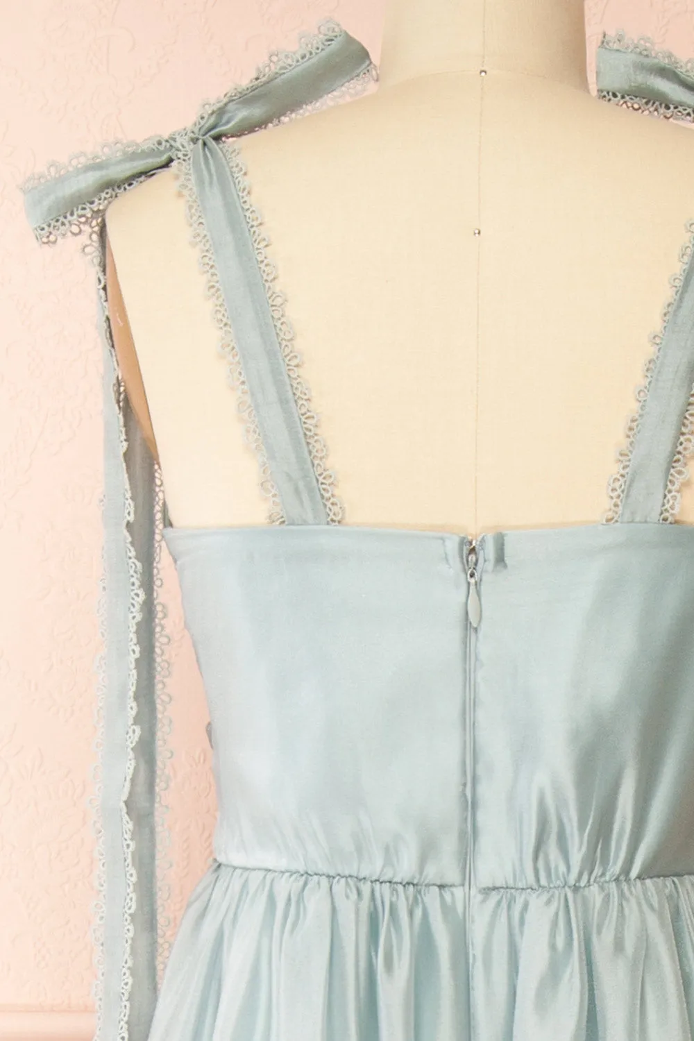 Indya Blue | Organza Maxi Dress w/ Tie Straps