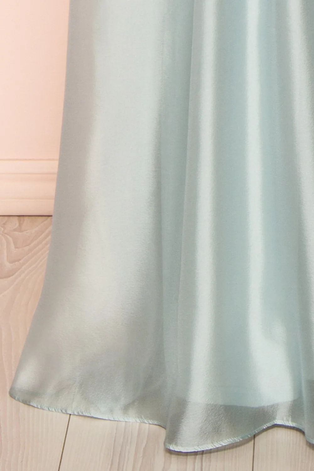 Indya Blue | Organza Maxi Dress w/ Tie Straps