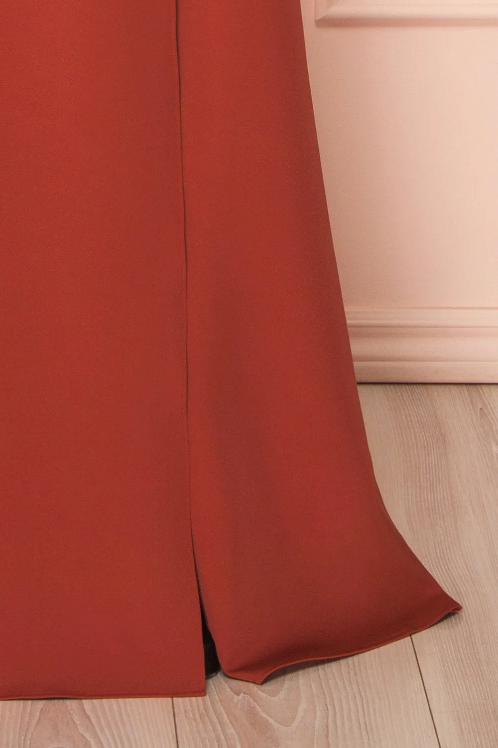 Izabella Rust | A-line Maxi Dress w/ Open Back
