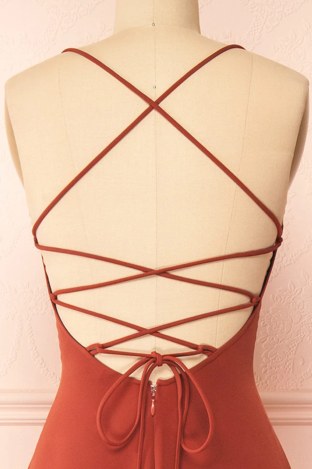 Izabella Rust | A-line Maxi Dress w/ Open Back