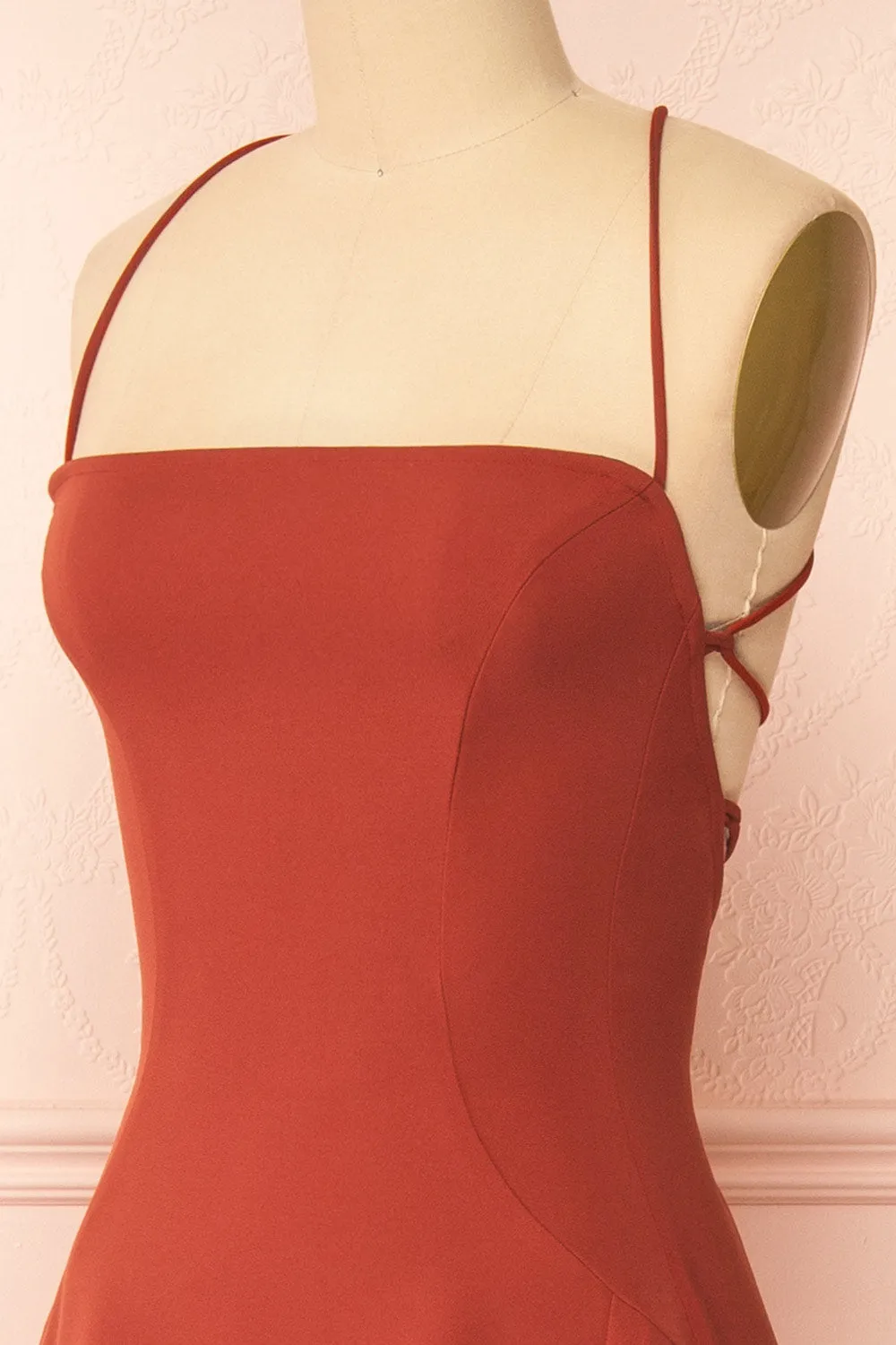Izabella Rust | A-line Maxi Dress w/ Open Back