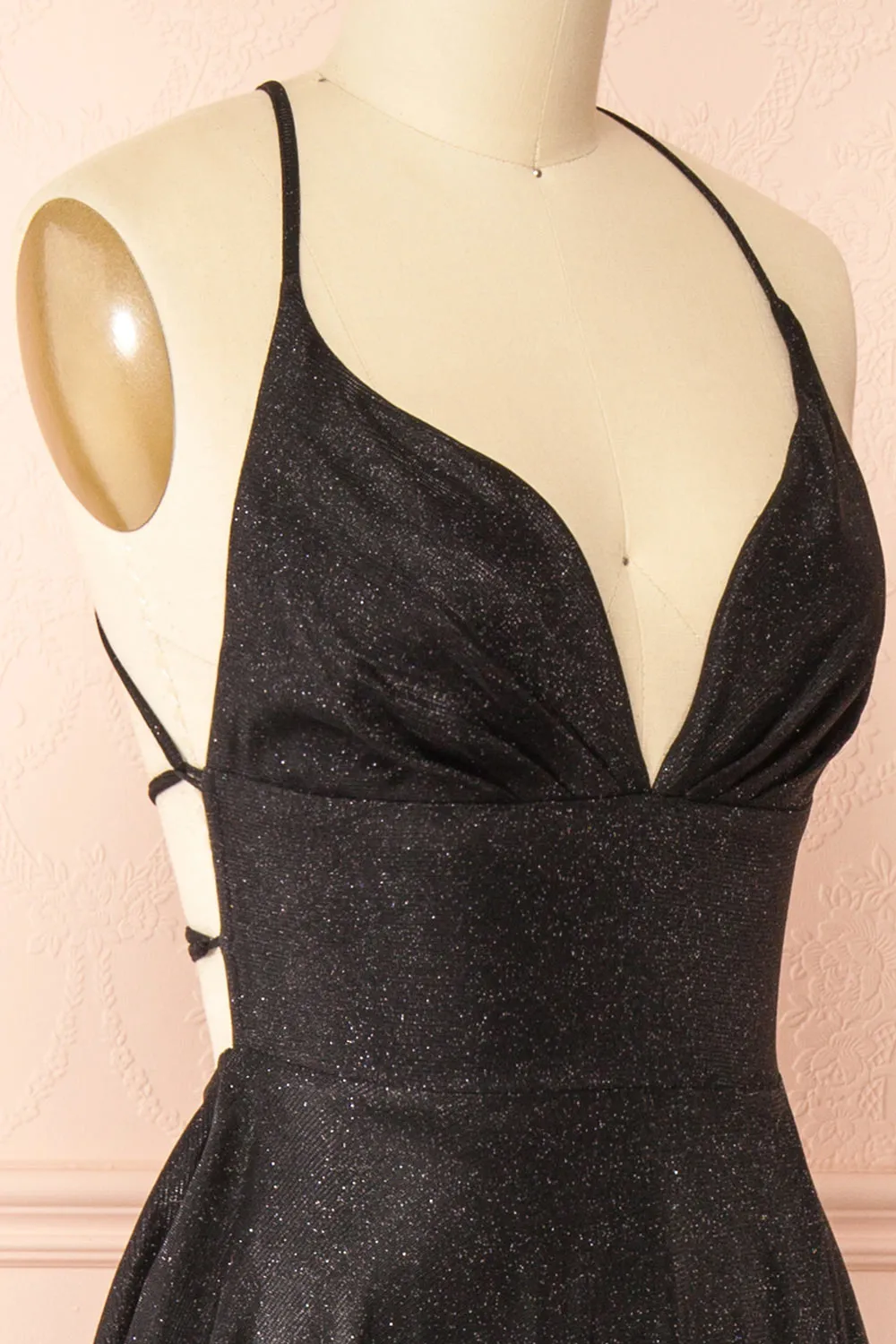 Ketia Black | Sparkly Maxi Dress w/ V-Neckline