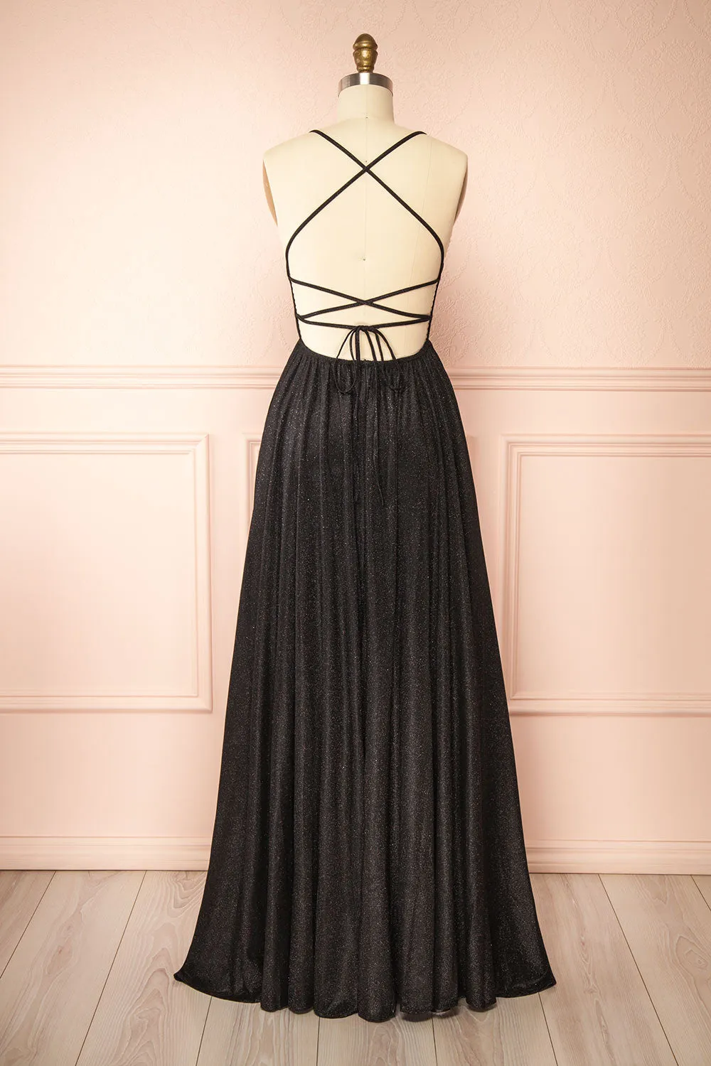 Ketia Black | Sparkly Maxi Dress w/ V-Neckline