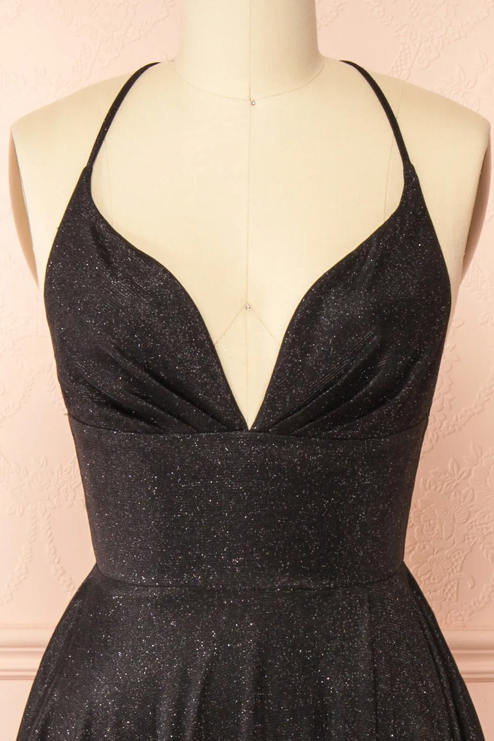 Ketia Black | Sparkly Maxi Dress w/ V-Neckline