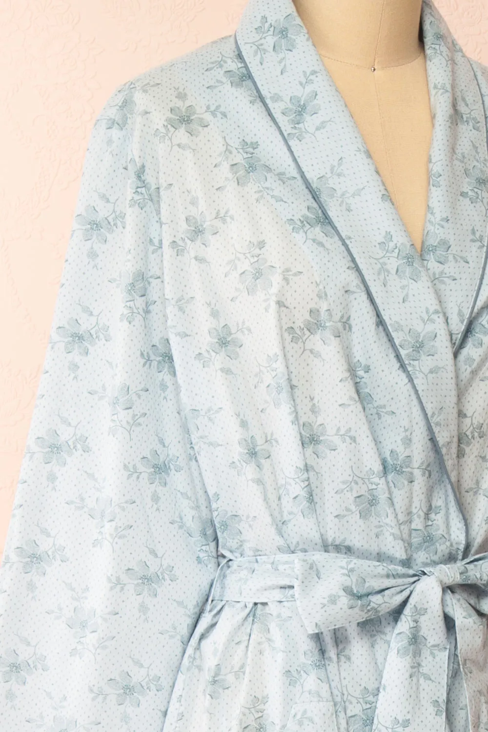 Kiori | Blue Floral Dressing Gown