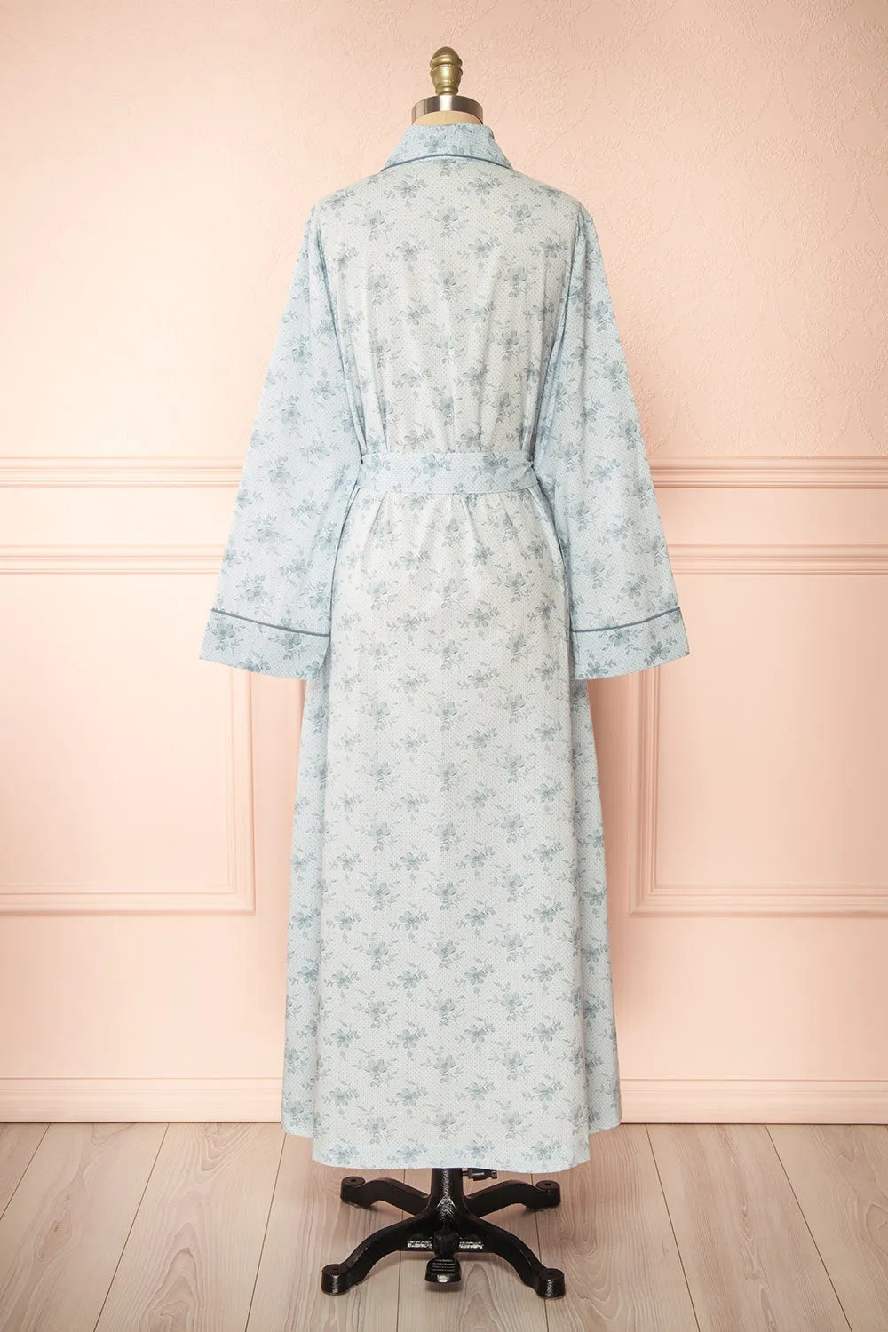 Kiori | Blue Floral Dressing Gown