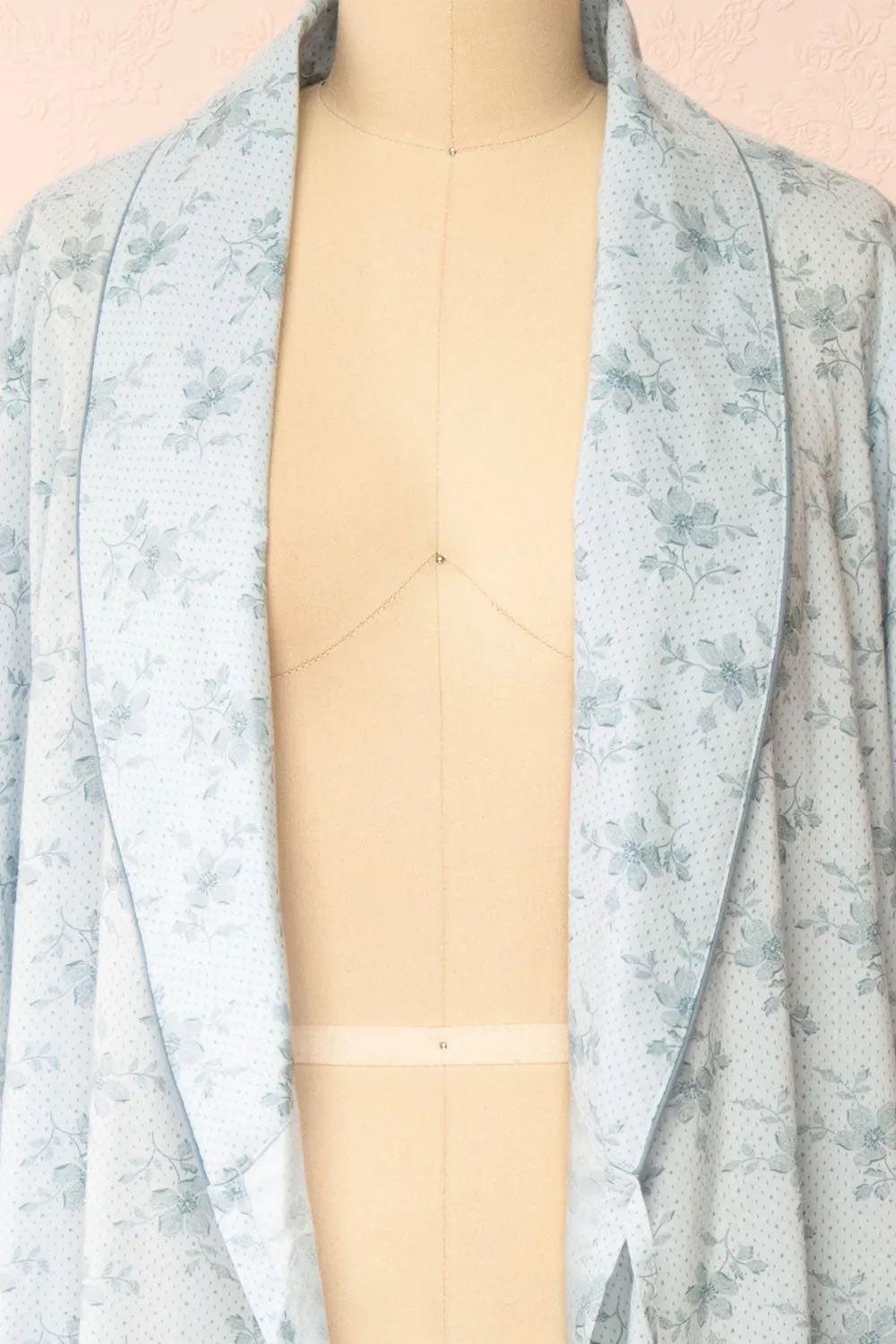 Kiori | Blue Floral Dressing Gown