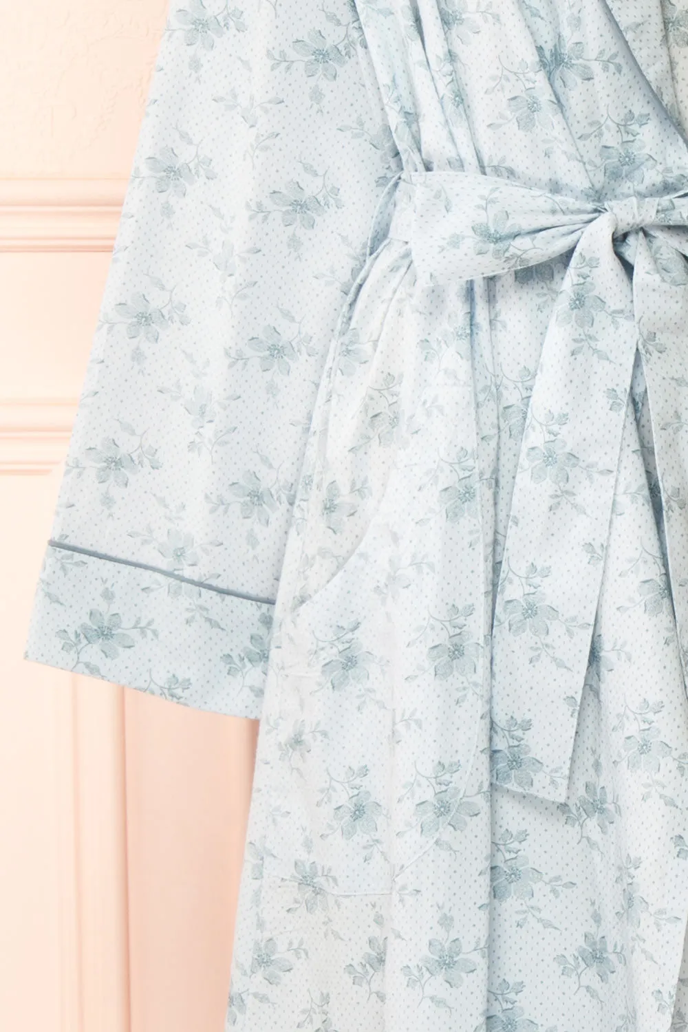 Kiori | Blue Floral Dressing Gown