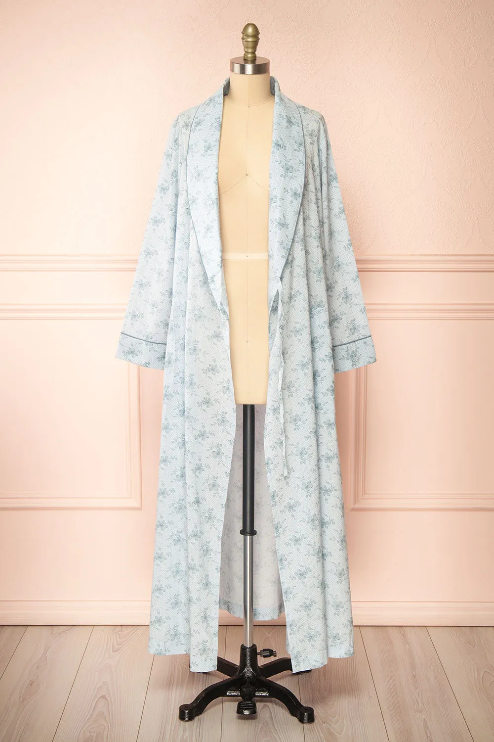 Kiori | Blue Floral Dressing Gown
