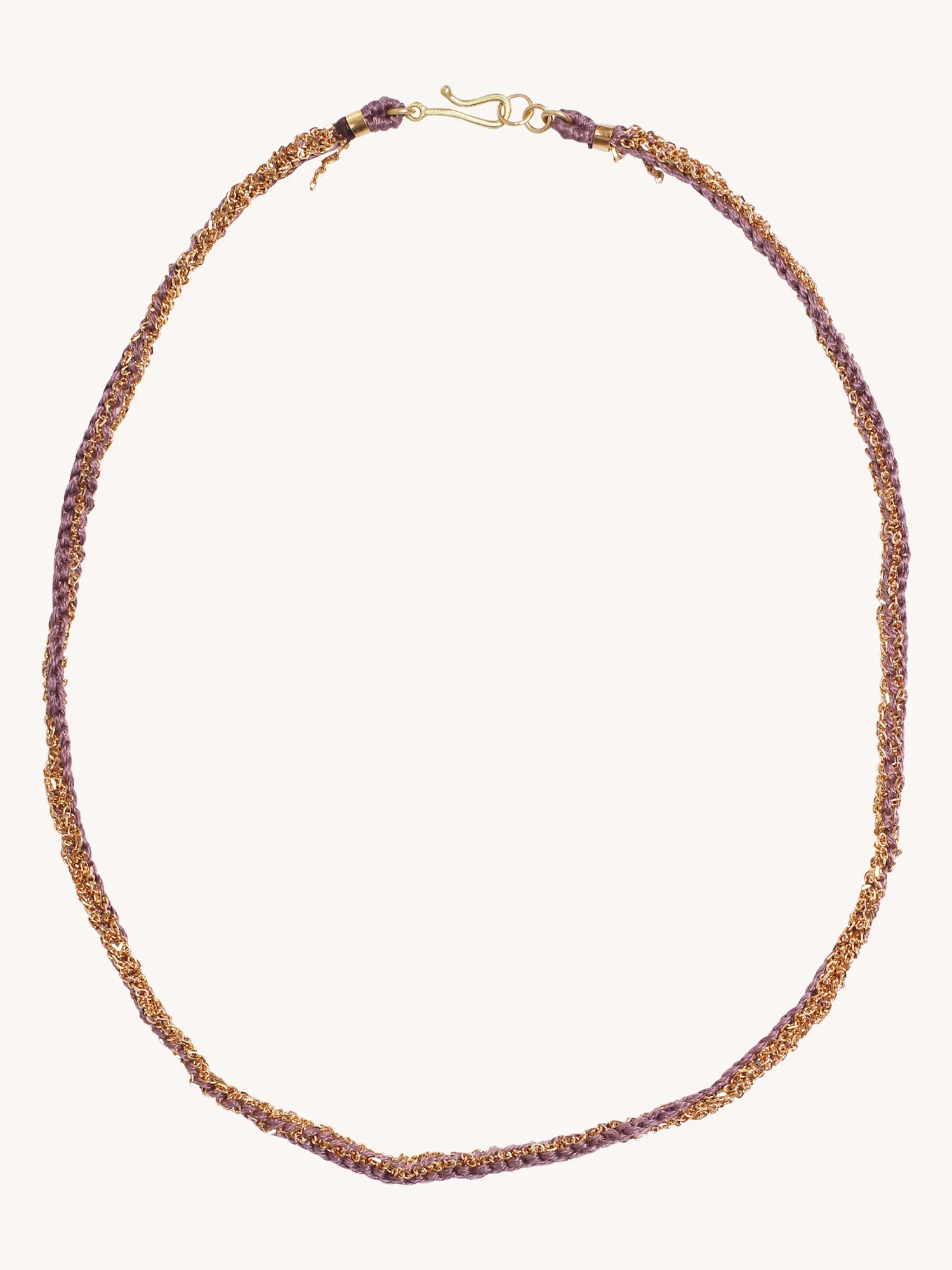 Lavender Silk & 18k Gold Necklace