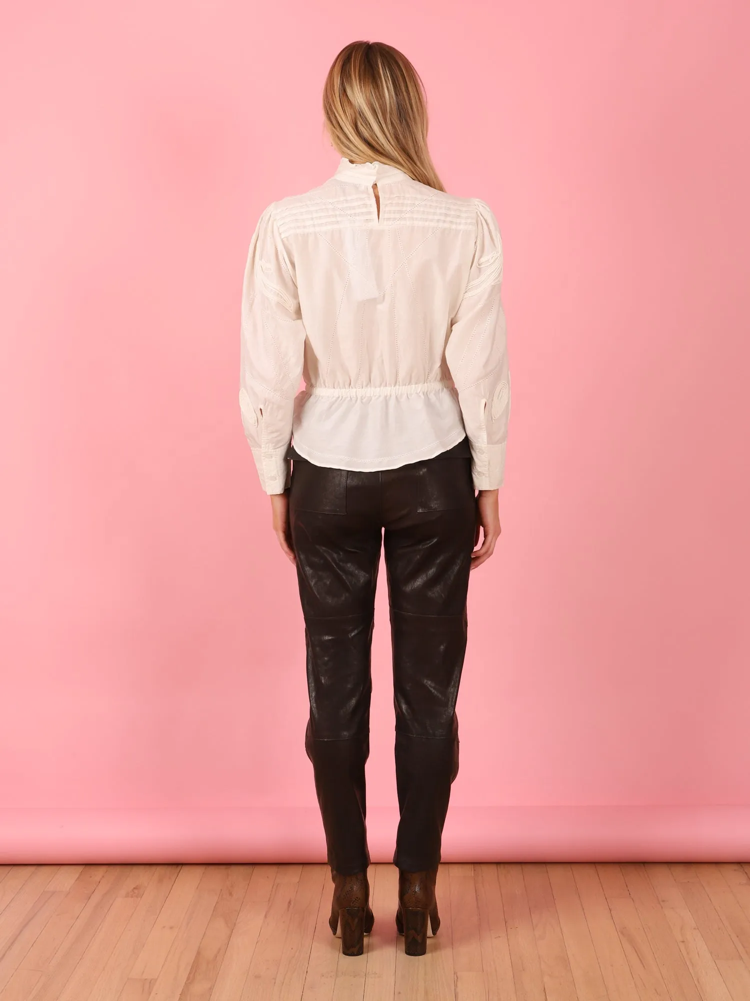 Leather Trouser Pant in Coal