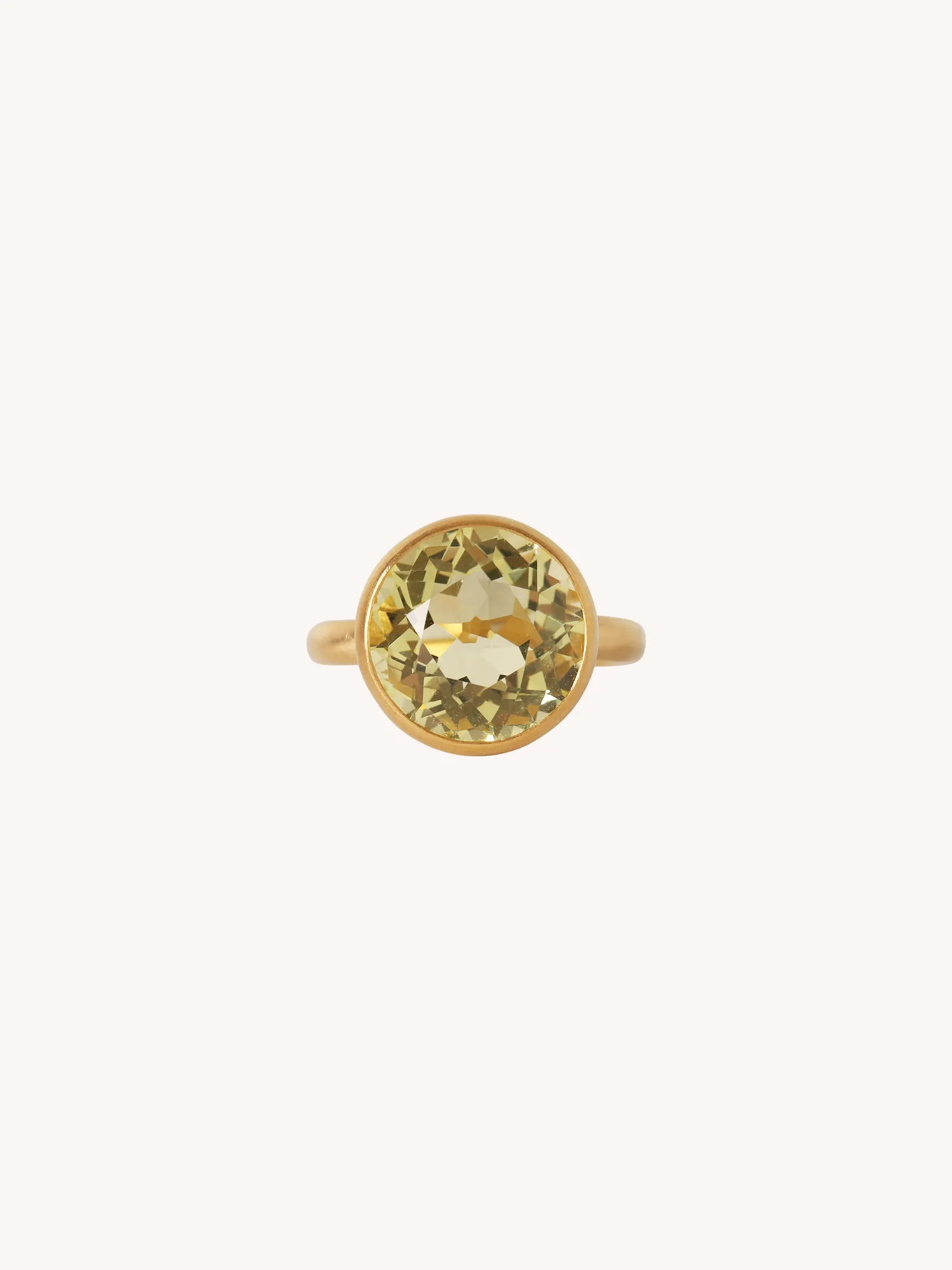 Lemon Quartz & 22k Yellow Gold Ring