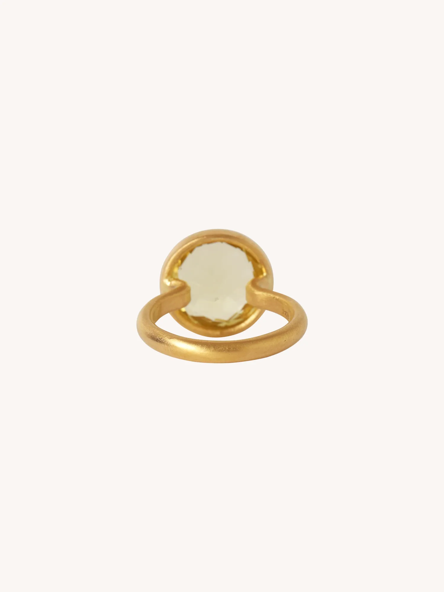 Lemon Quartz & 22k Yellow Gold Ring