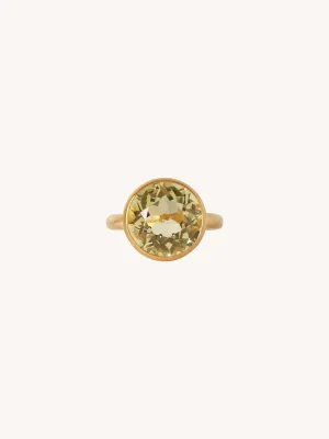Lemon Quartz & 22k Yellow Gold Ring