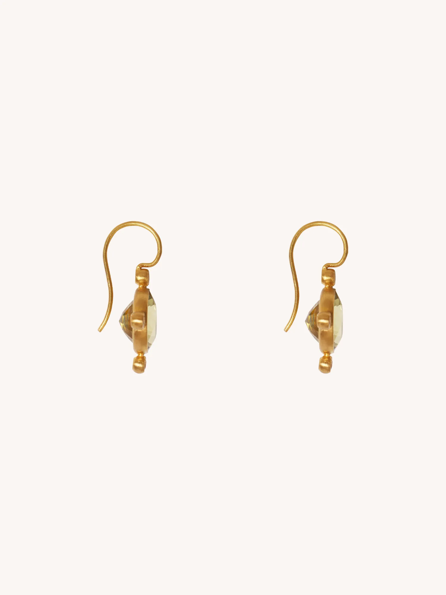 Lemon Quartz & Yellow Sapphire Round Earrings