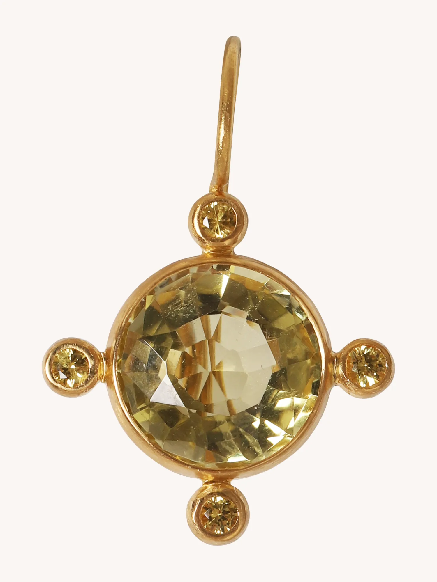 Lemon Quartz & Yellow Sapphire Round Earrings