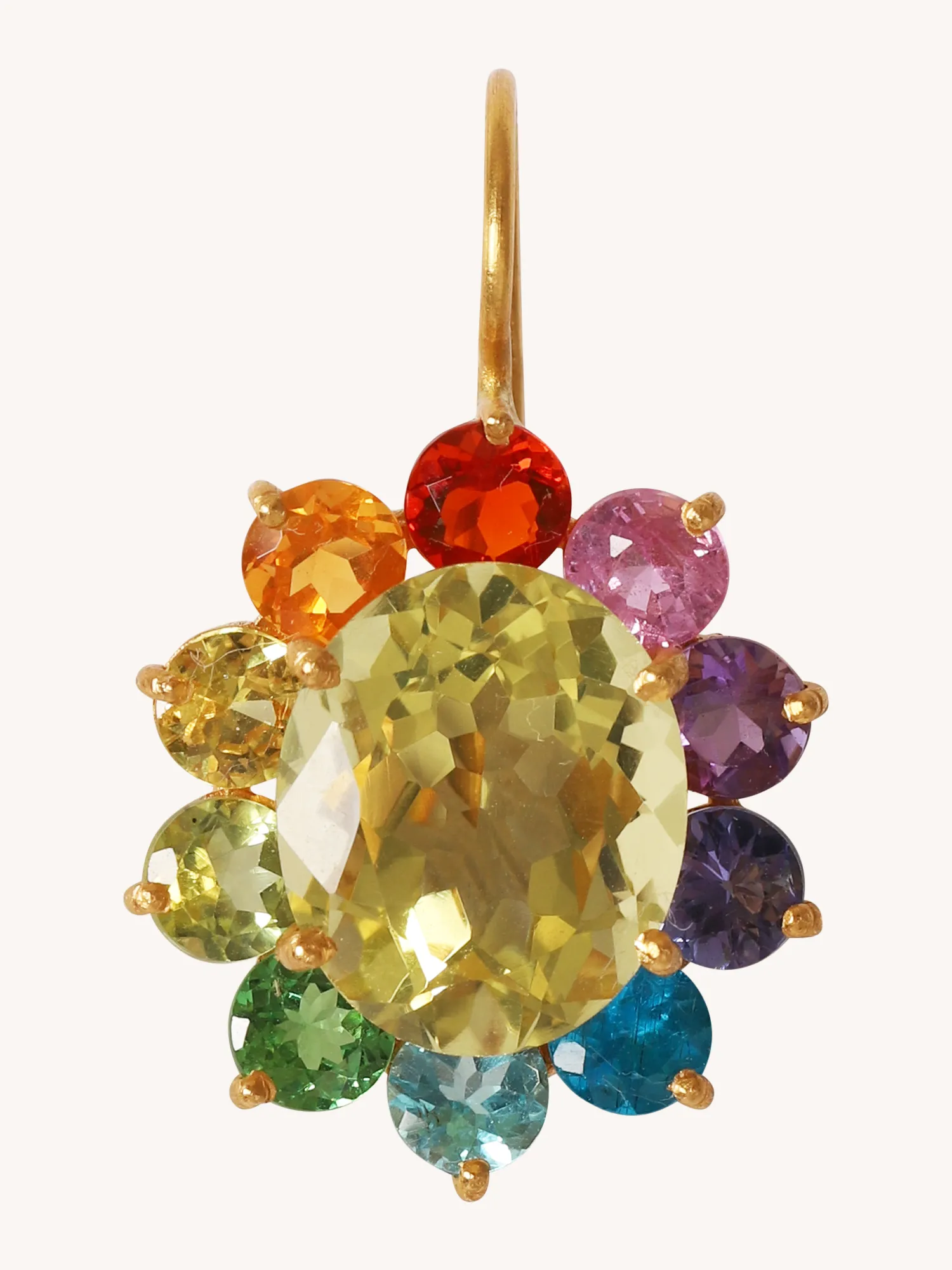 Lemon Quartz Rainbow Hortensia Earrings