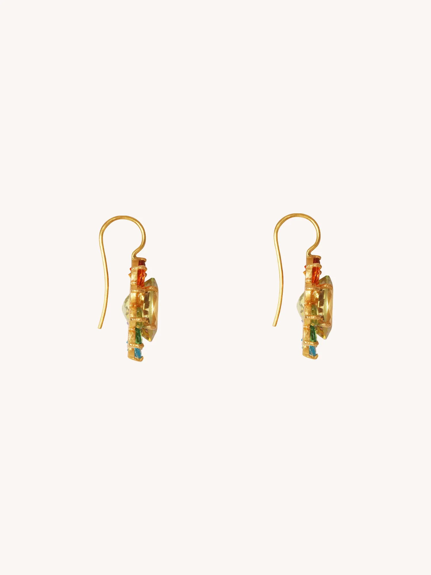 Lemon Quartz Rainbow Hortensia Earrings