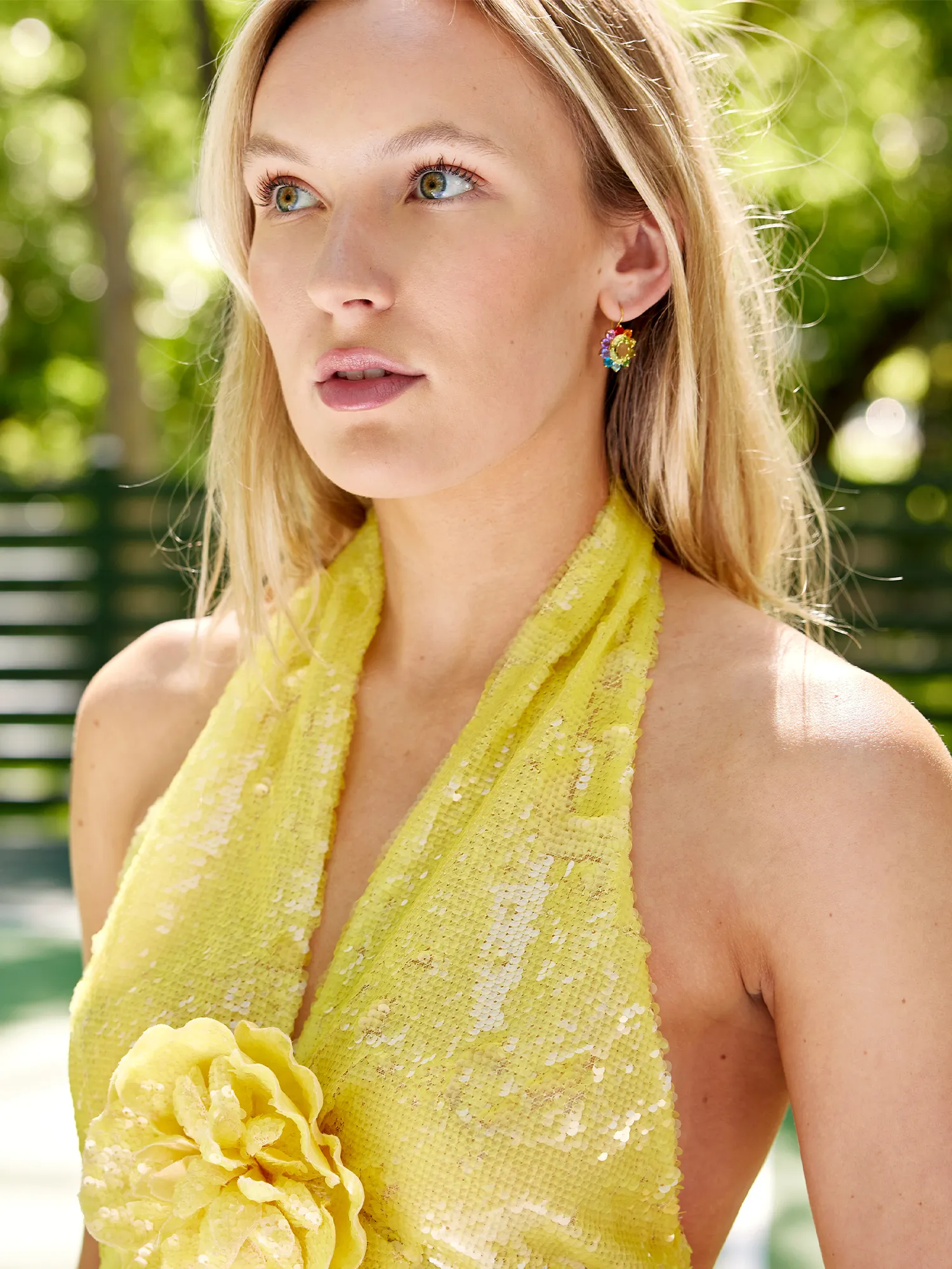 Lemon Quartz Rainbow Hortensia Earrings