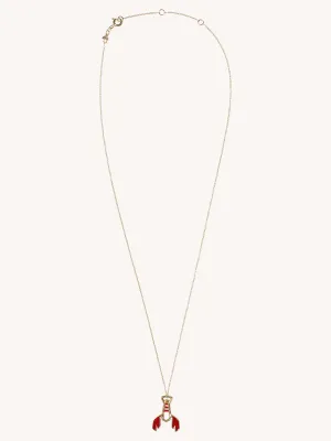 Lobster Enamel Necklace
