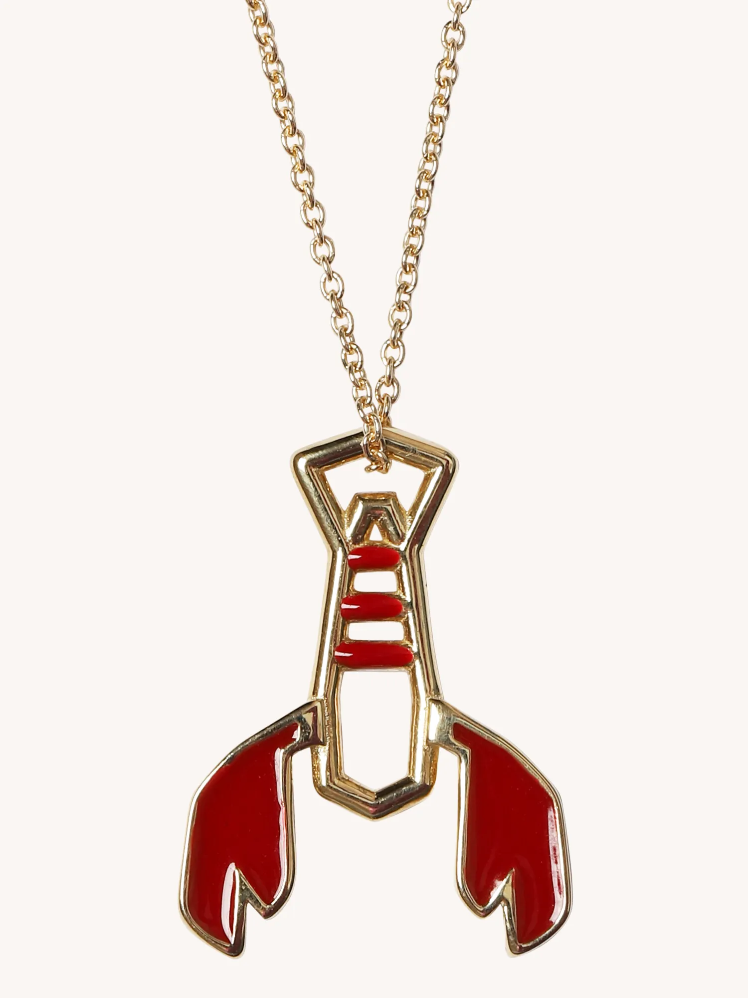 Lobster Enamel Necklace