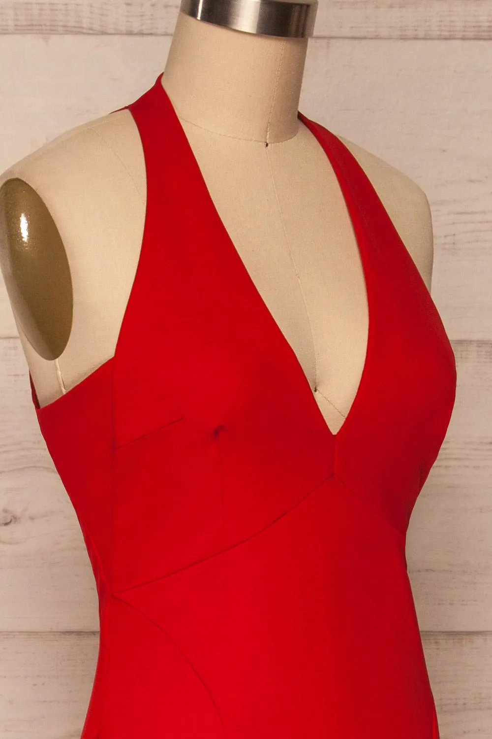 Lubomierz | Red Halter Maxi Dress