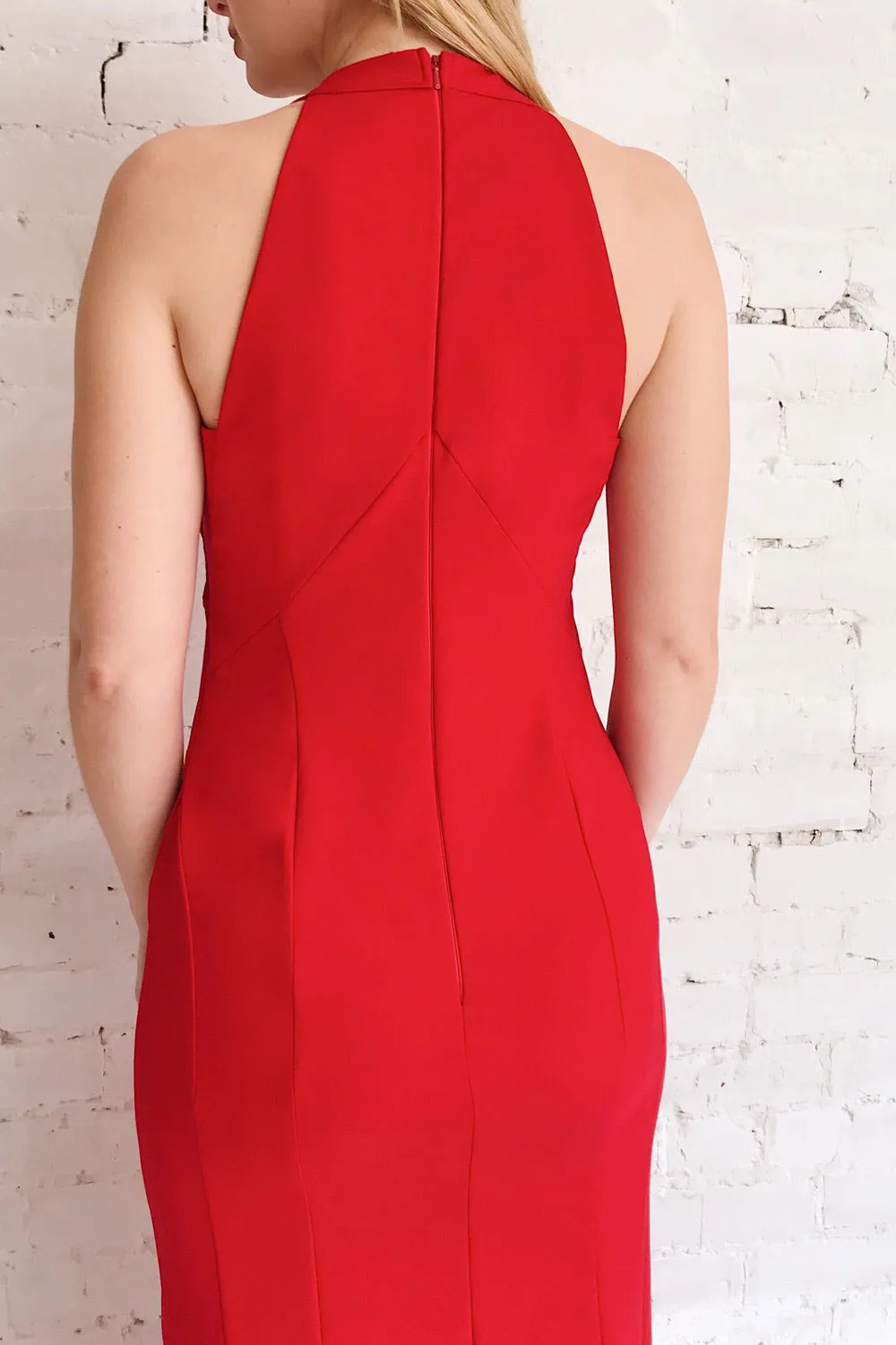 Lubomierz | Red Halter Maxi Dress
