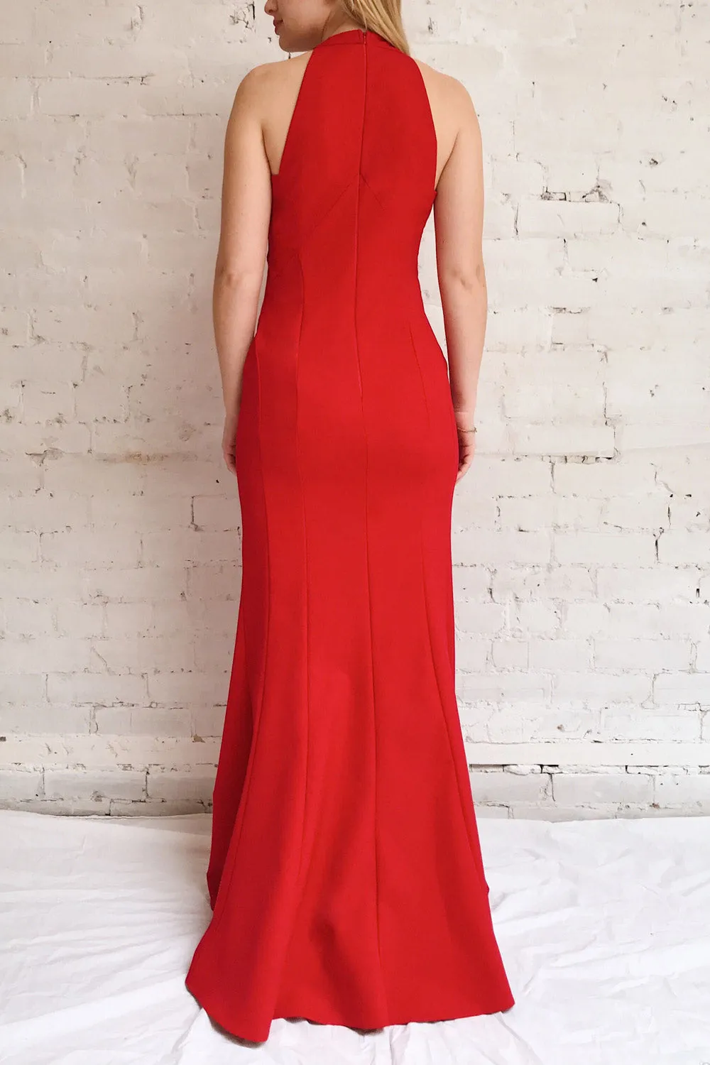 Lubomierz | Red Halter Maxi Dress