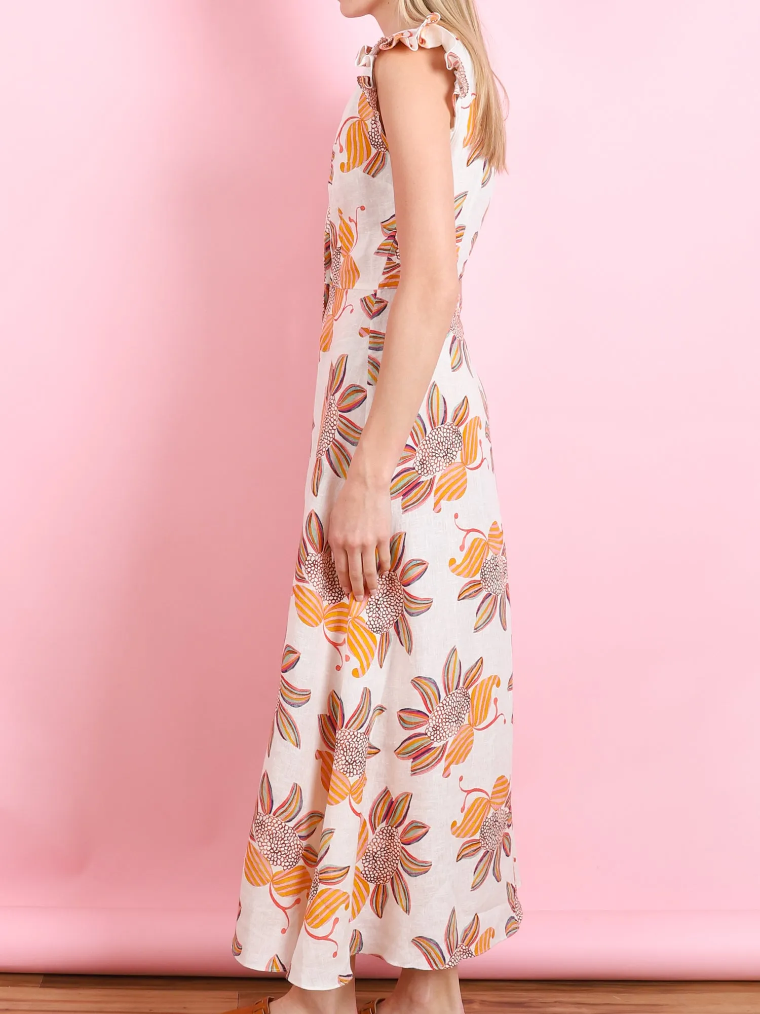 MANUELA V-NECK ANKLE DRESS