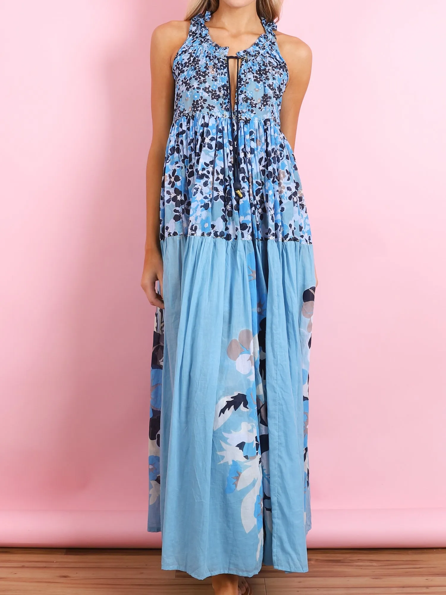 MAXI SLEEVELESS HIPPYDRESS