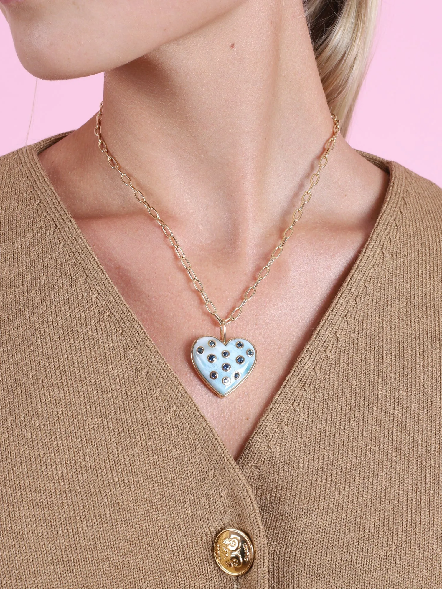 Medium Puff Heart Necklace