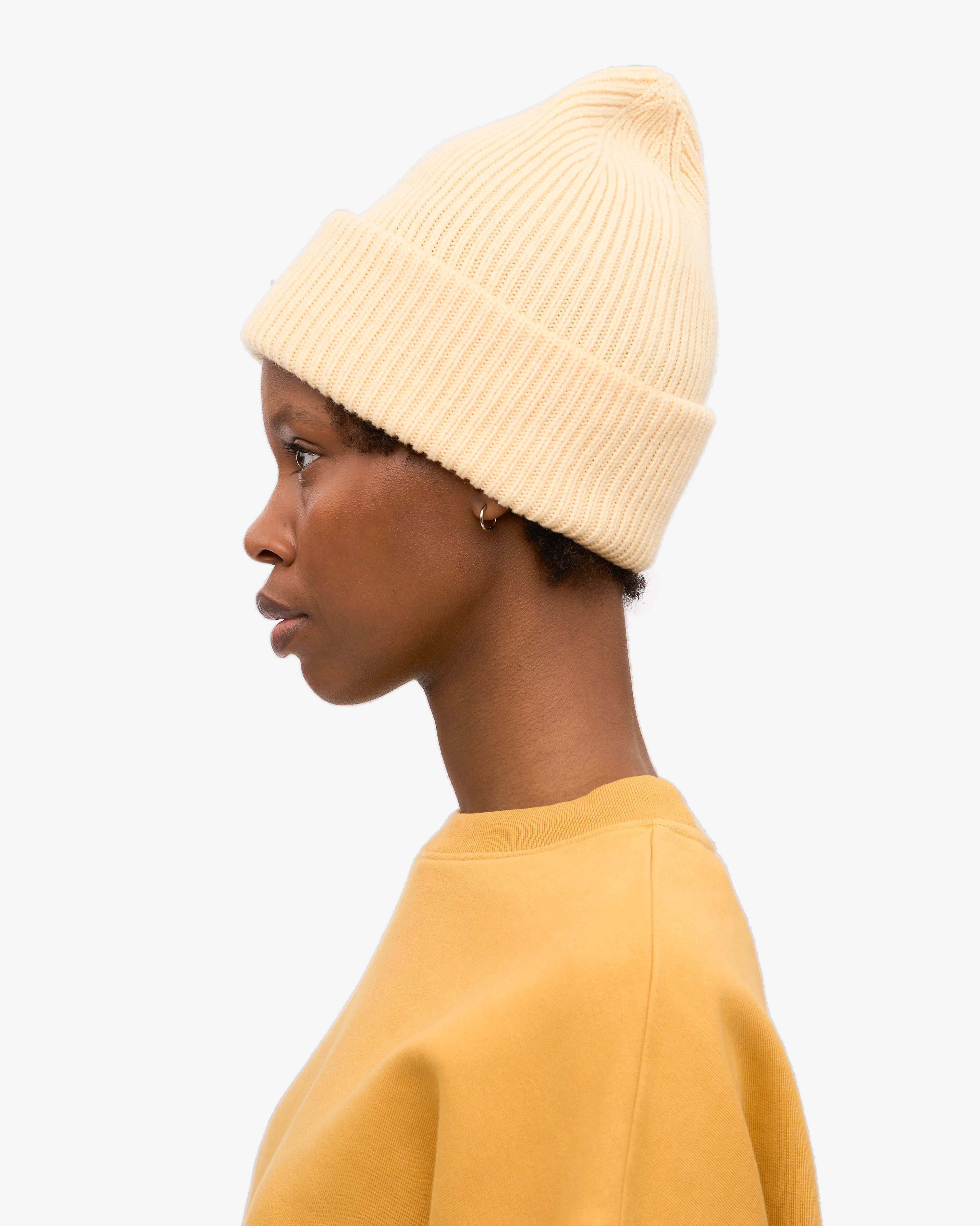 Merino Wool Hat - Soft Yellow