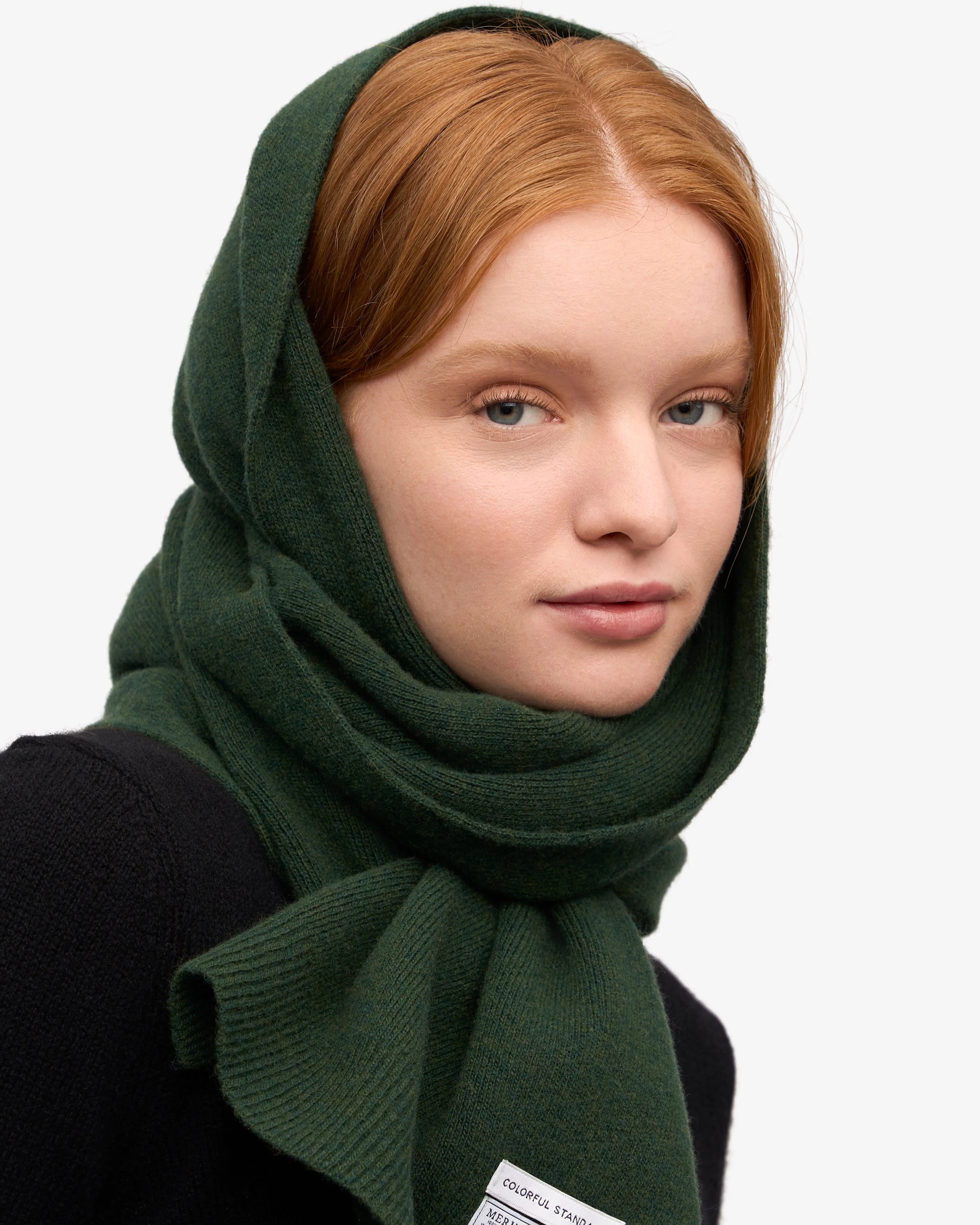 Merino Wool Scarf - Emerald Green