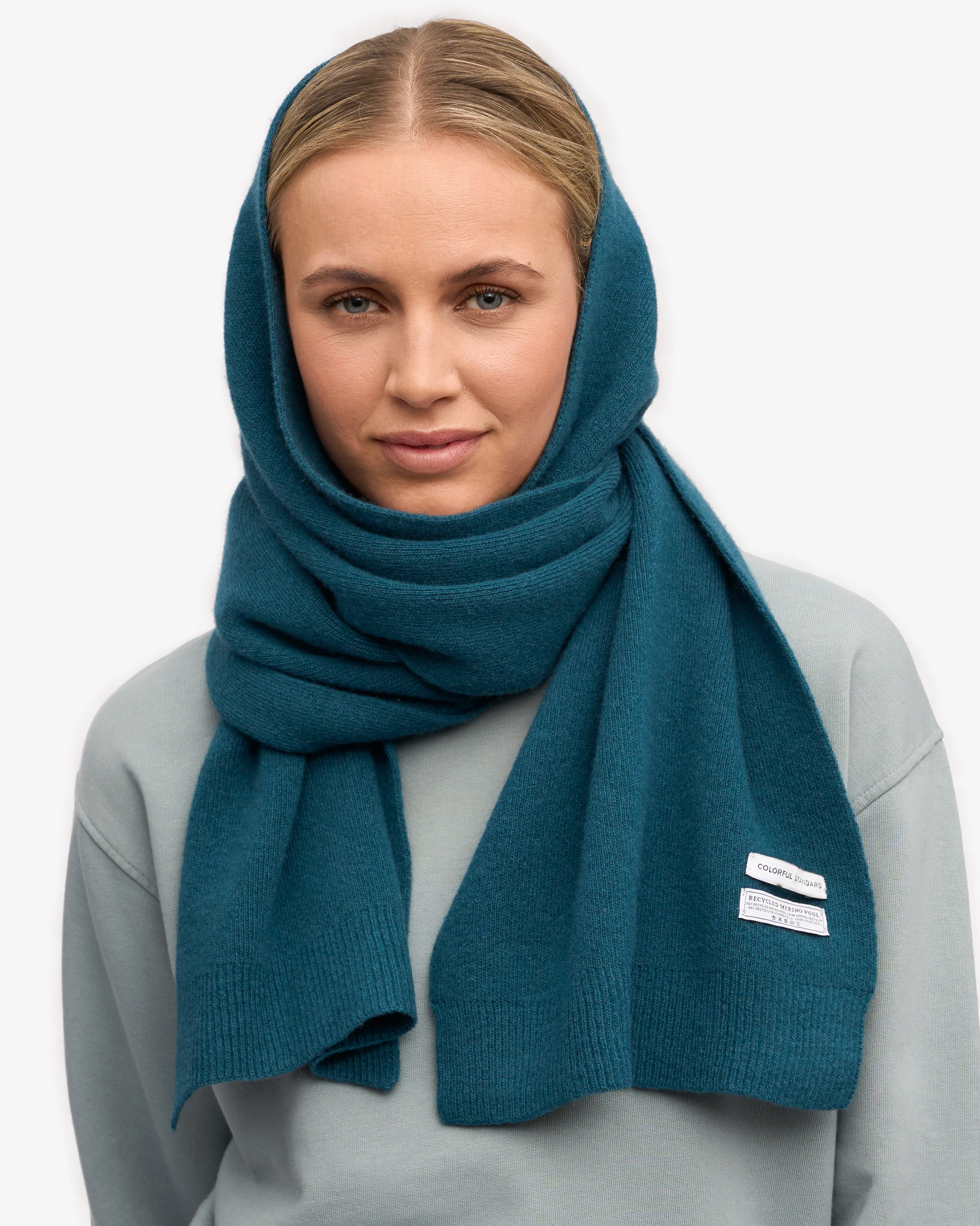 Merino Wool Scarf - Ocean Green