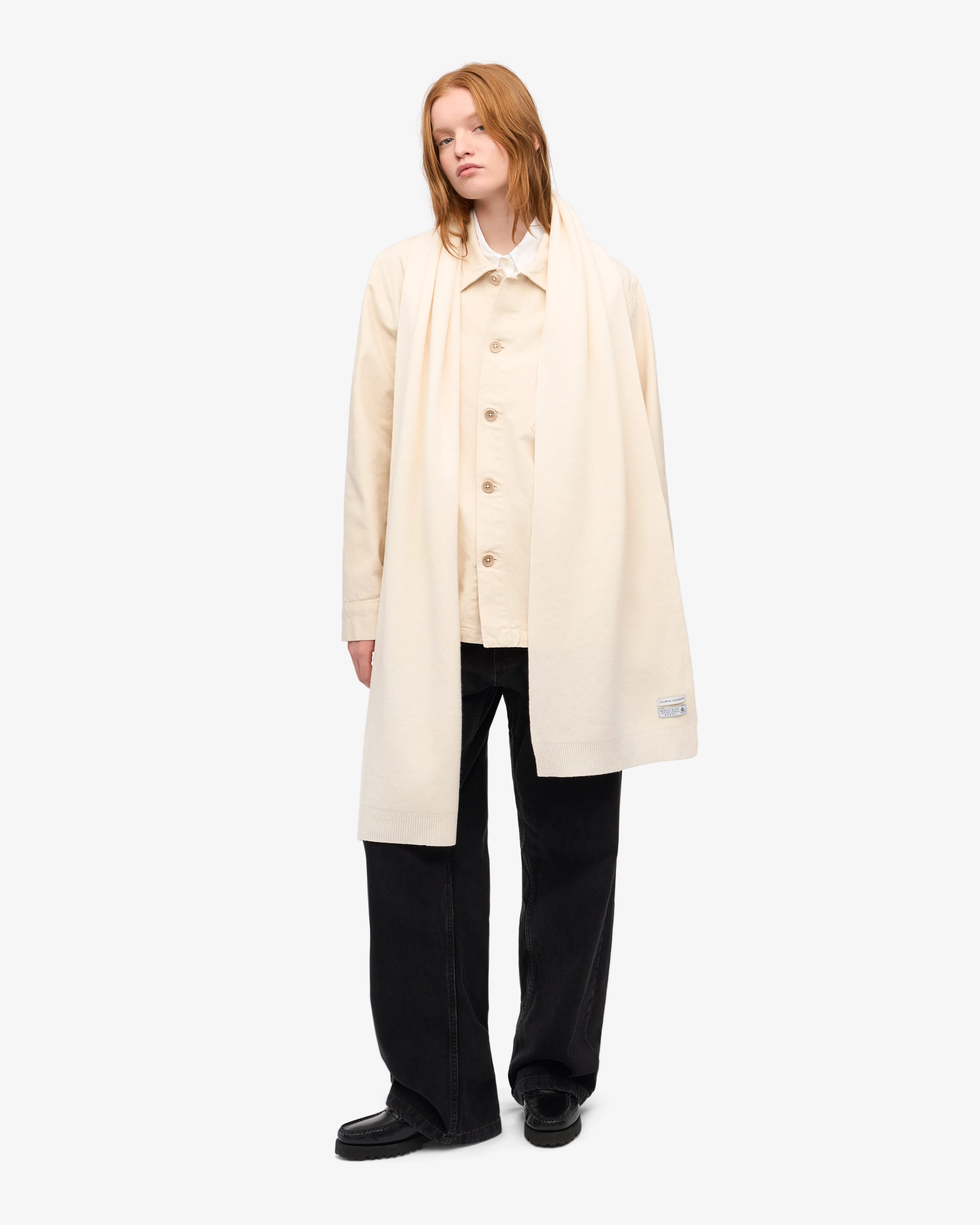 Merino Wool Scarf - Optical White