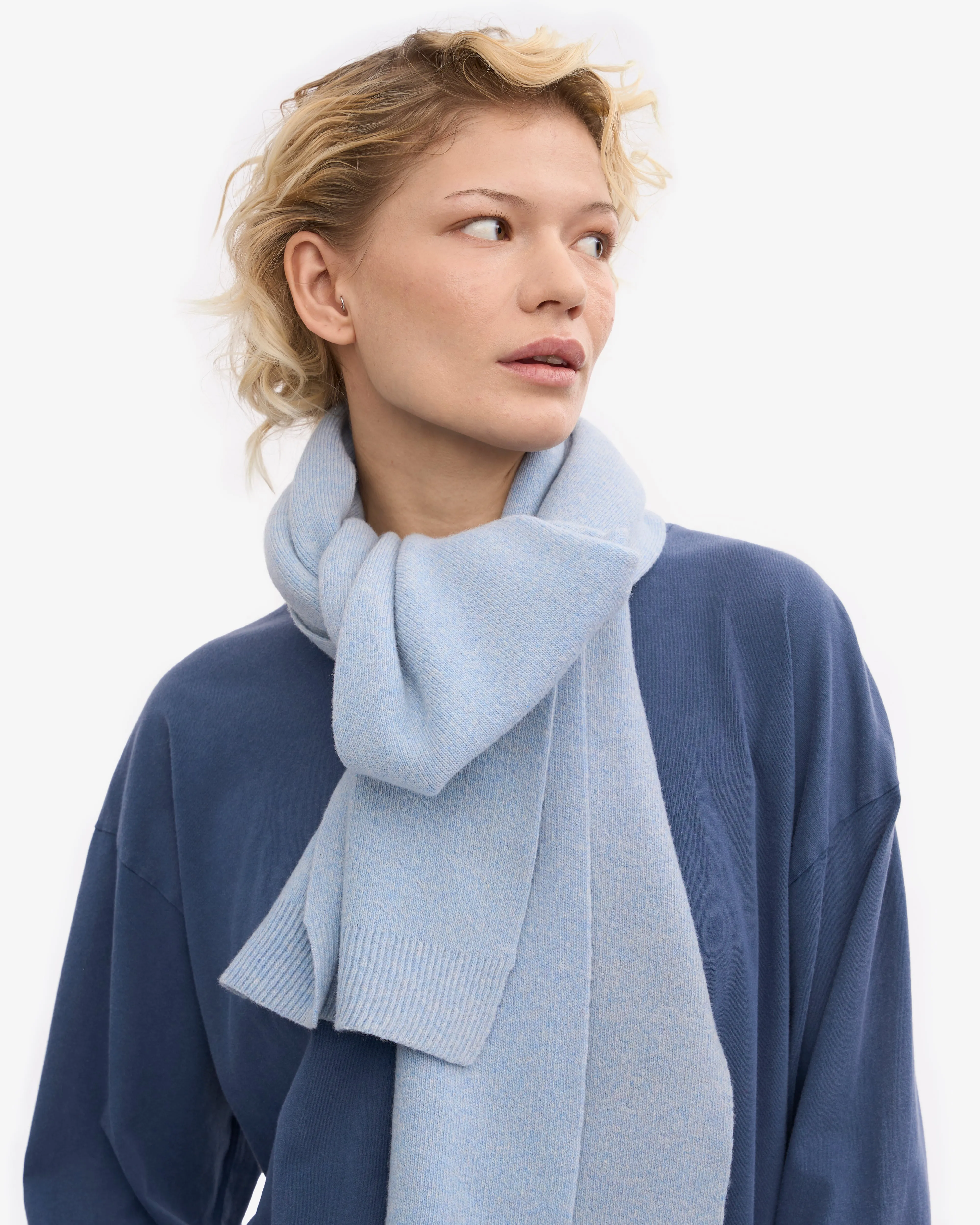 Merino Wool Scarf - Polar Blue