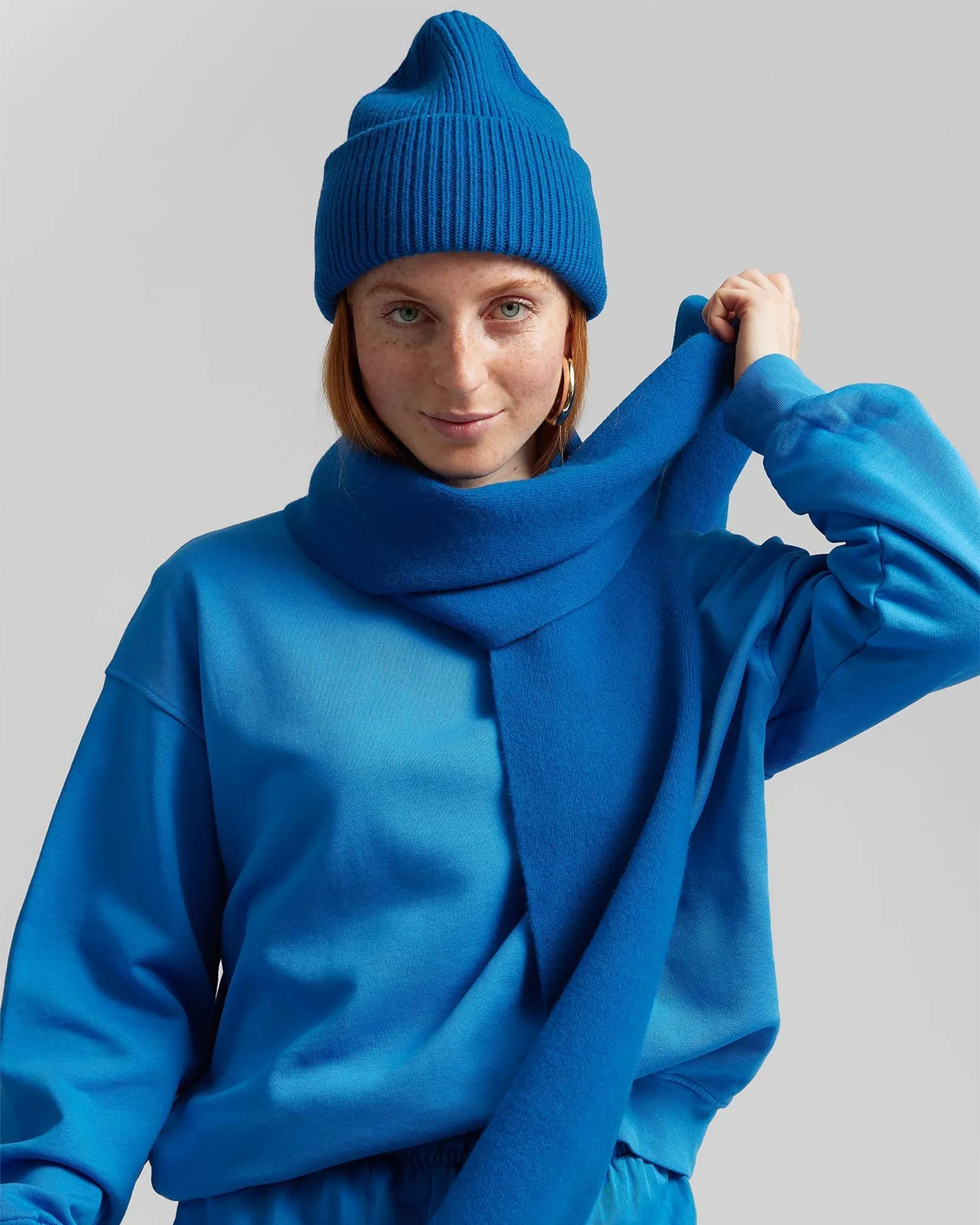 Merino Wool Scarf - Stone Blue
