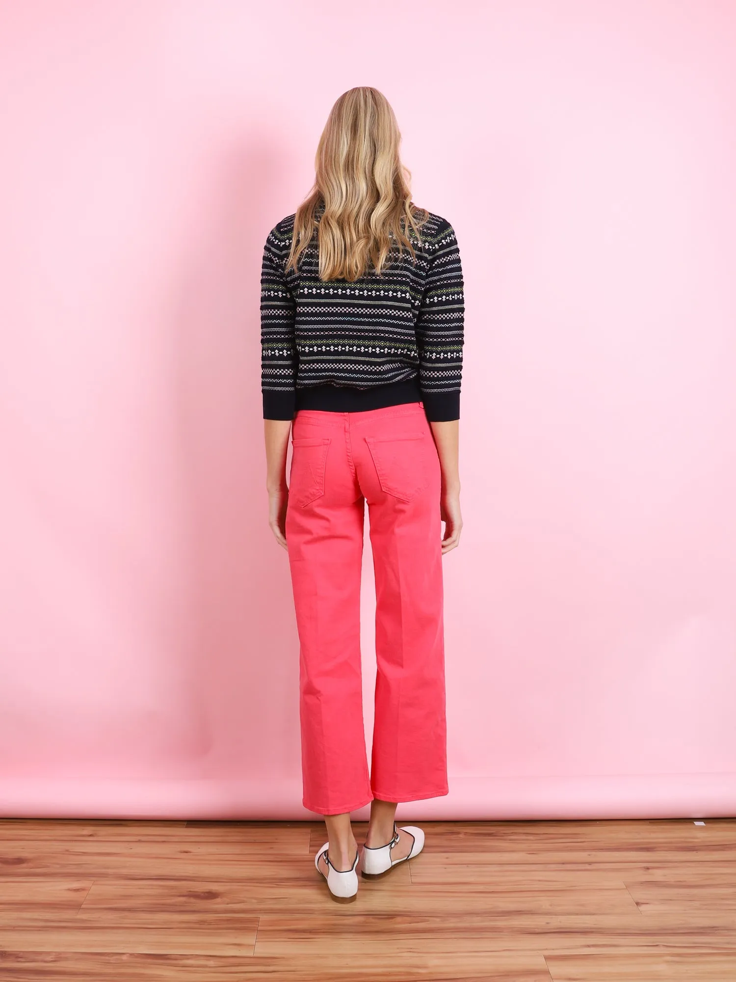 MID RISE MAVEN FLOOD JEAN IN ROUGE