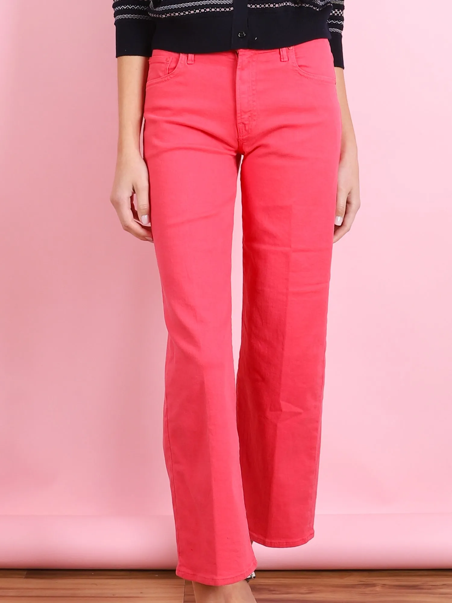 MID RISE MAVEN FLOOD JEAN IN ROUGE