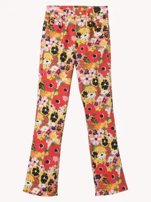 MID-RISE SMOKIN DOUBLE FLOOD JEANS IN FLOWERS AL FRESCO